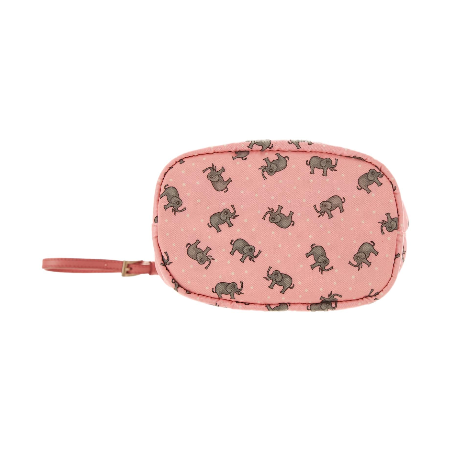 Prada Pink Elephant Print Wristlet - Image 3