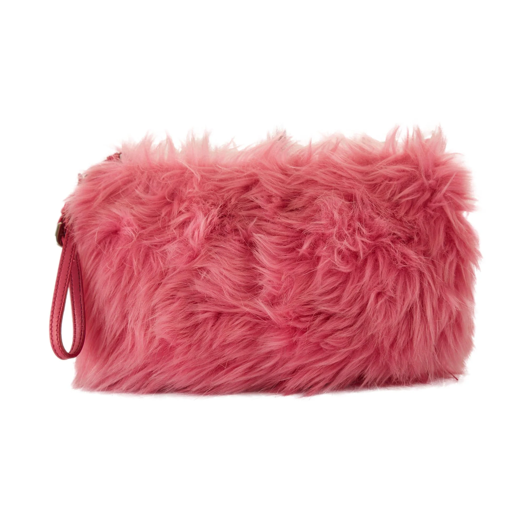 Prada Pink Fuzzy Wristlet - Image 2