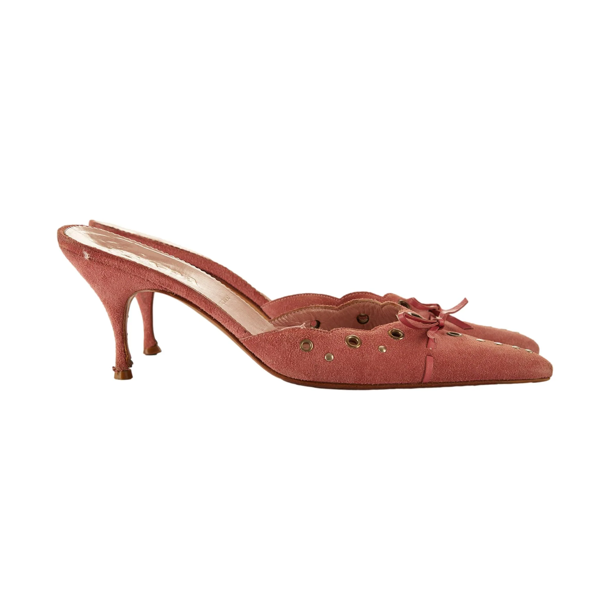 Prada Pink Grommet Heels - Image 3