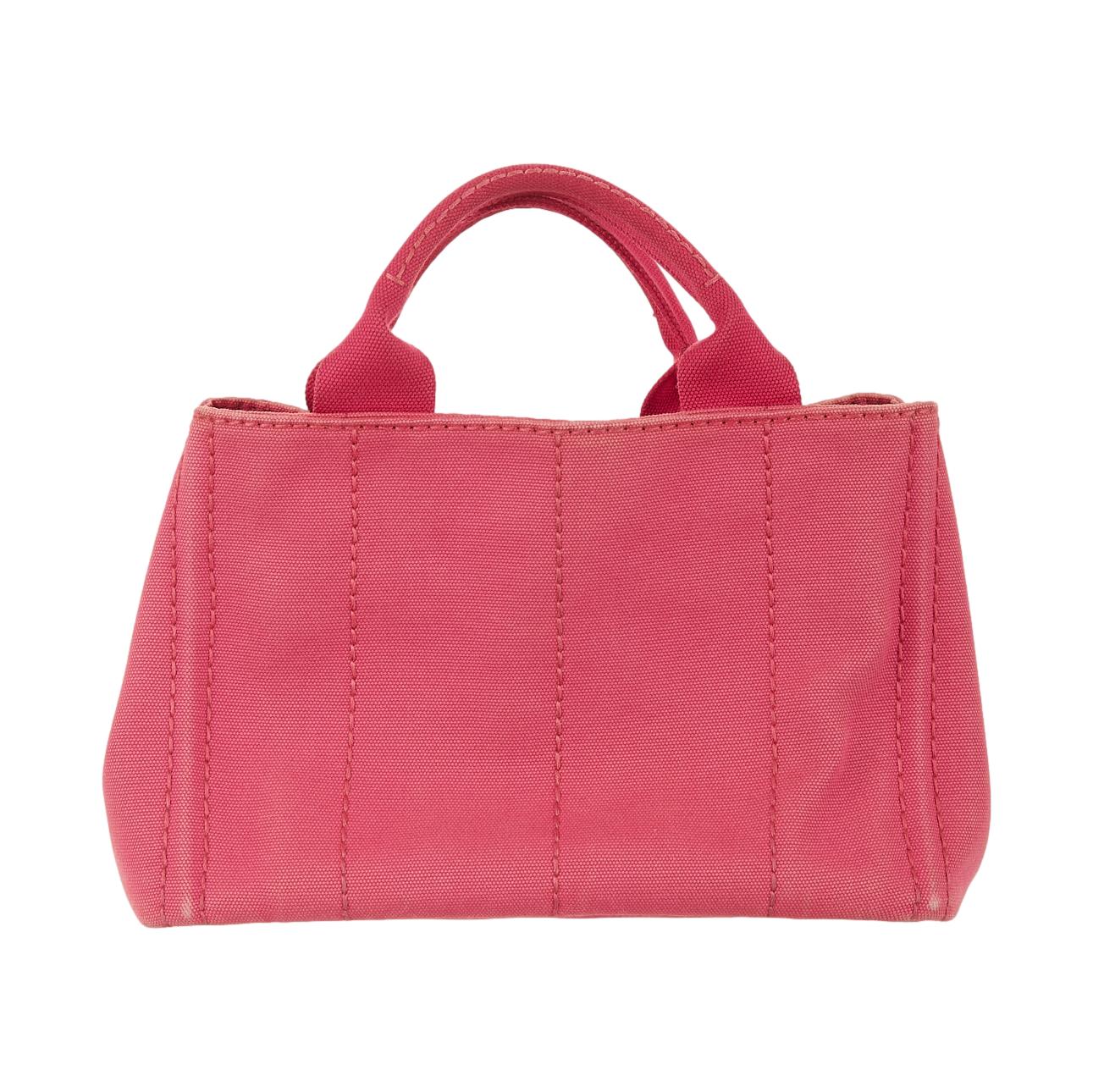Prada Pink Logo Canapa Tote - Image 2