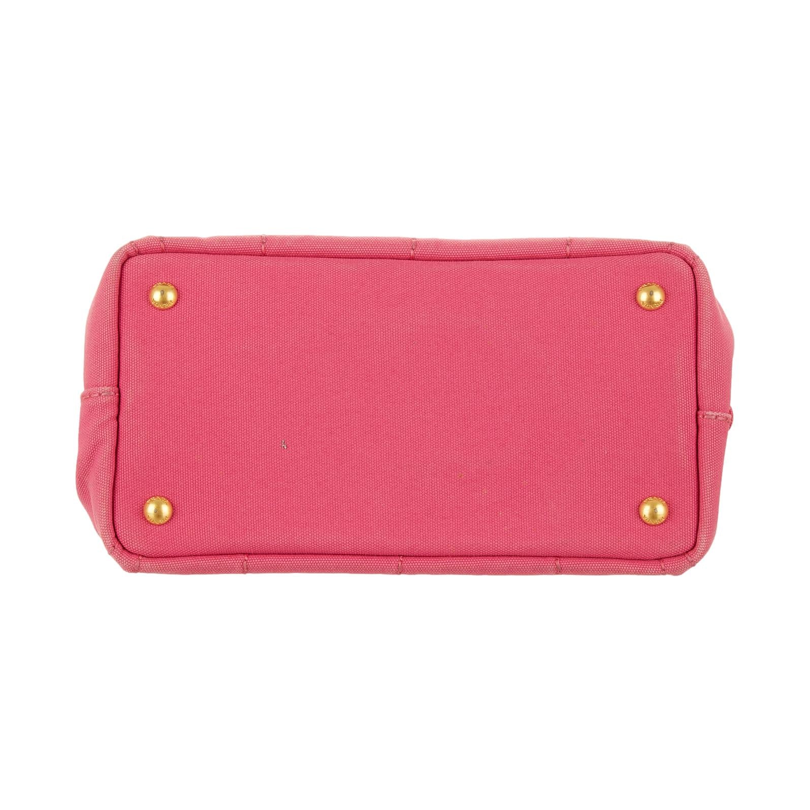 Prada Pink Logo Canapa Tote - Image 3