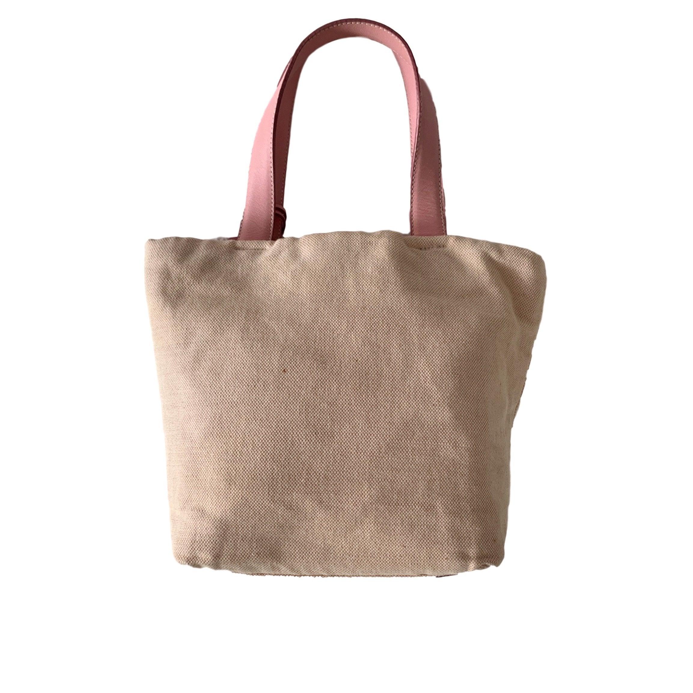 Prada Pink Logo Canvas Mini Tote - Image 2