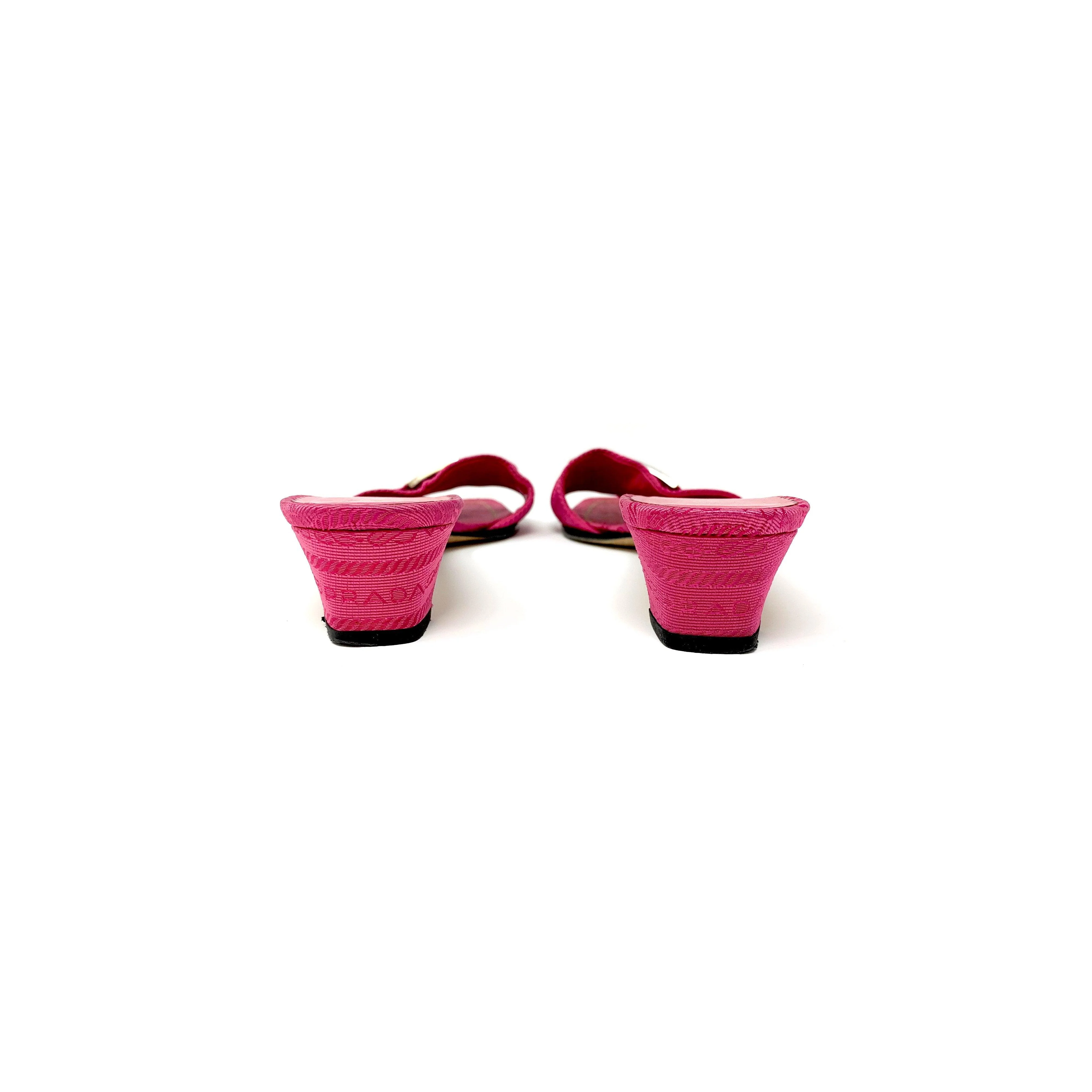 Prada Pink Logo Kitten Heels - Image 3