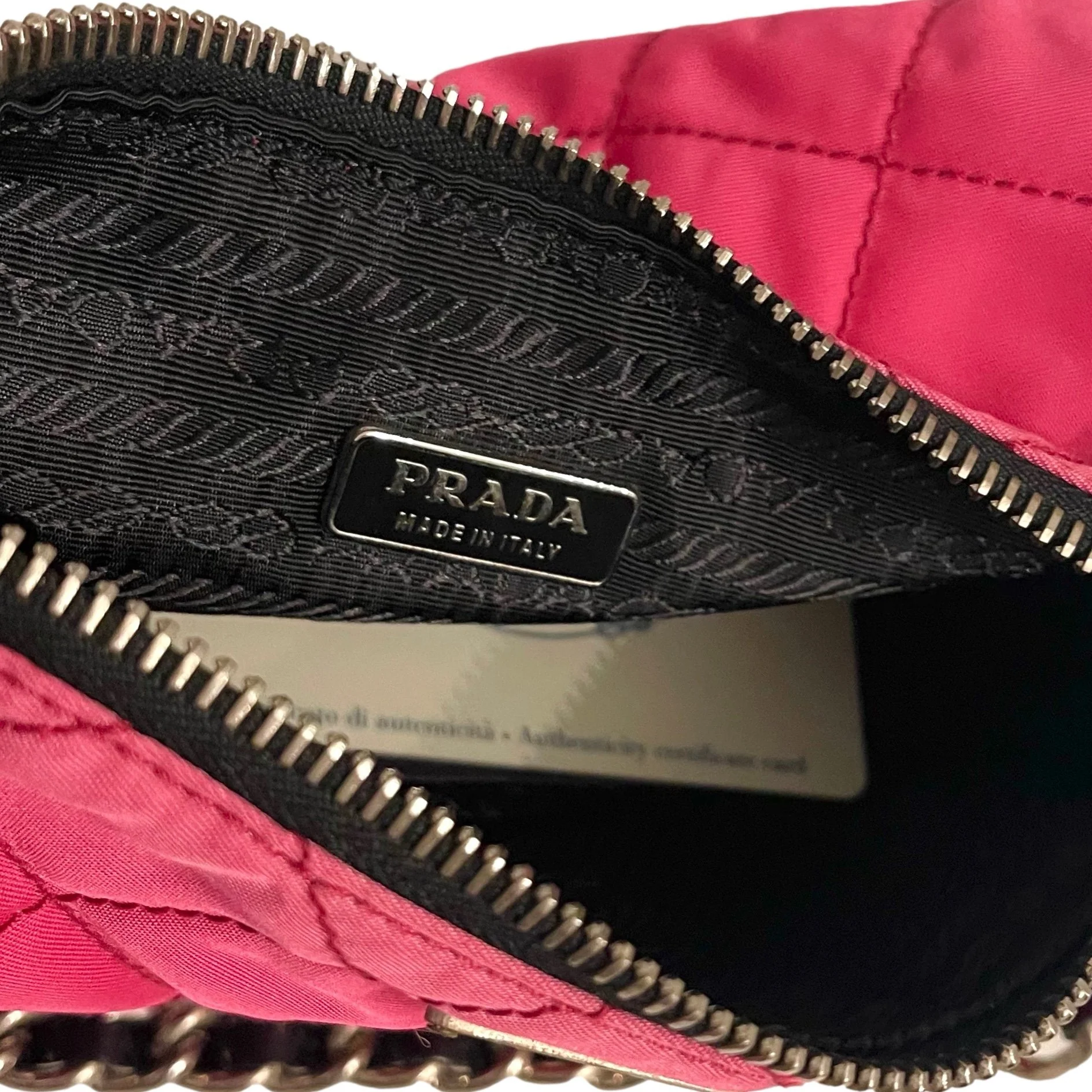 Prada Pink Nylon Chain Shoulder Bag - Image 4