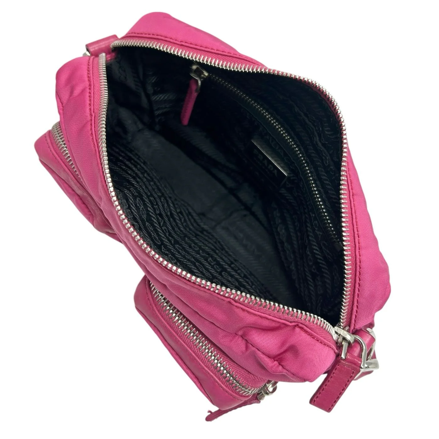 Prada Pink Nylon/ Leather Shoulder Bag - Image 3