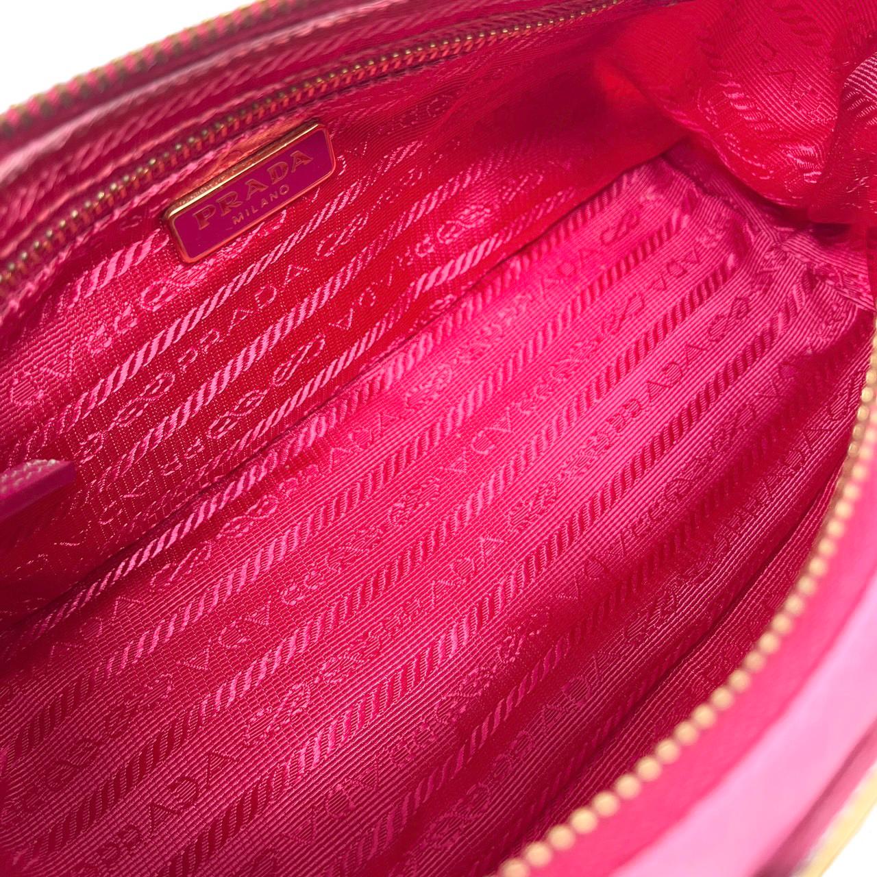 Prada Pink Nylon Mini Shoulder Bag - Image 3