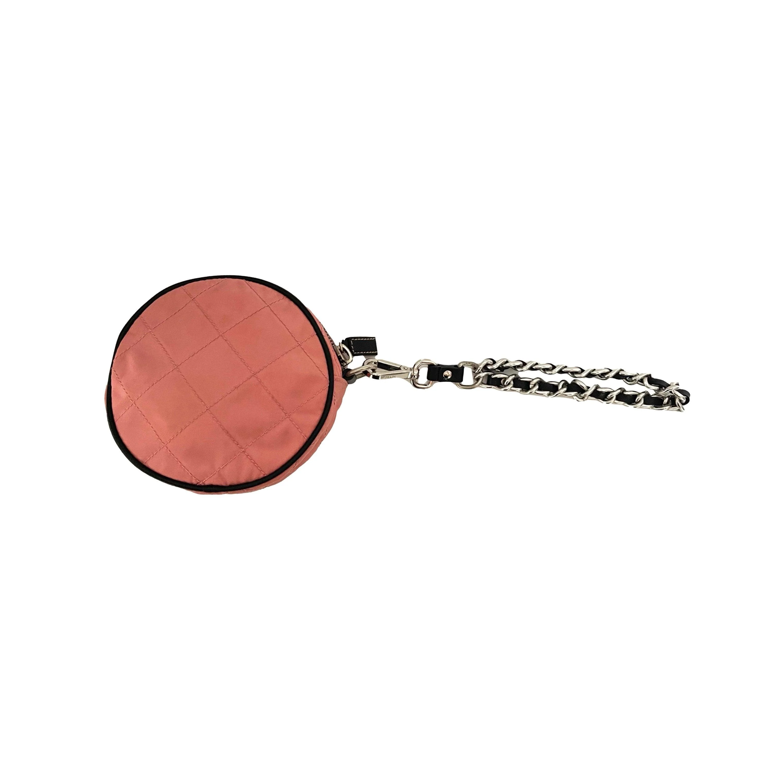 Prada Pink Quilted Logo Wristlet - Image 2