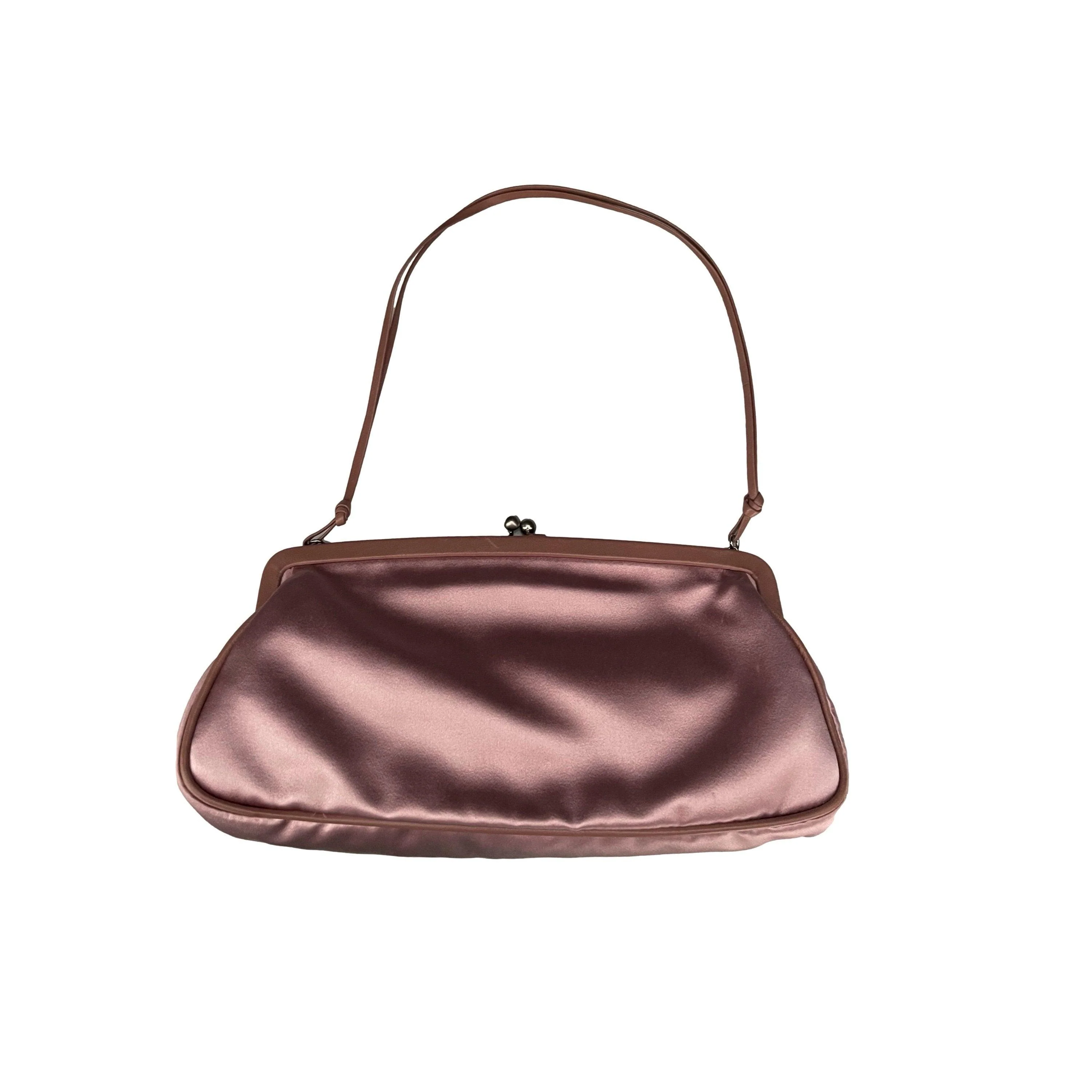 Prada Pink Satin Kisslock Shoulder Bag - Image 2