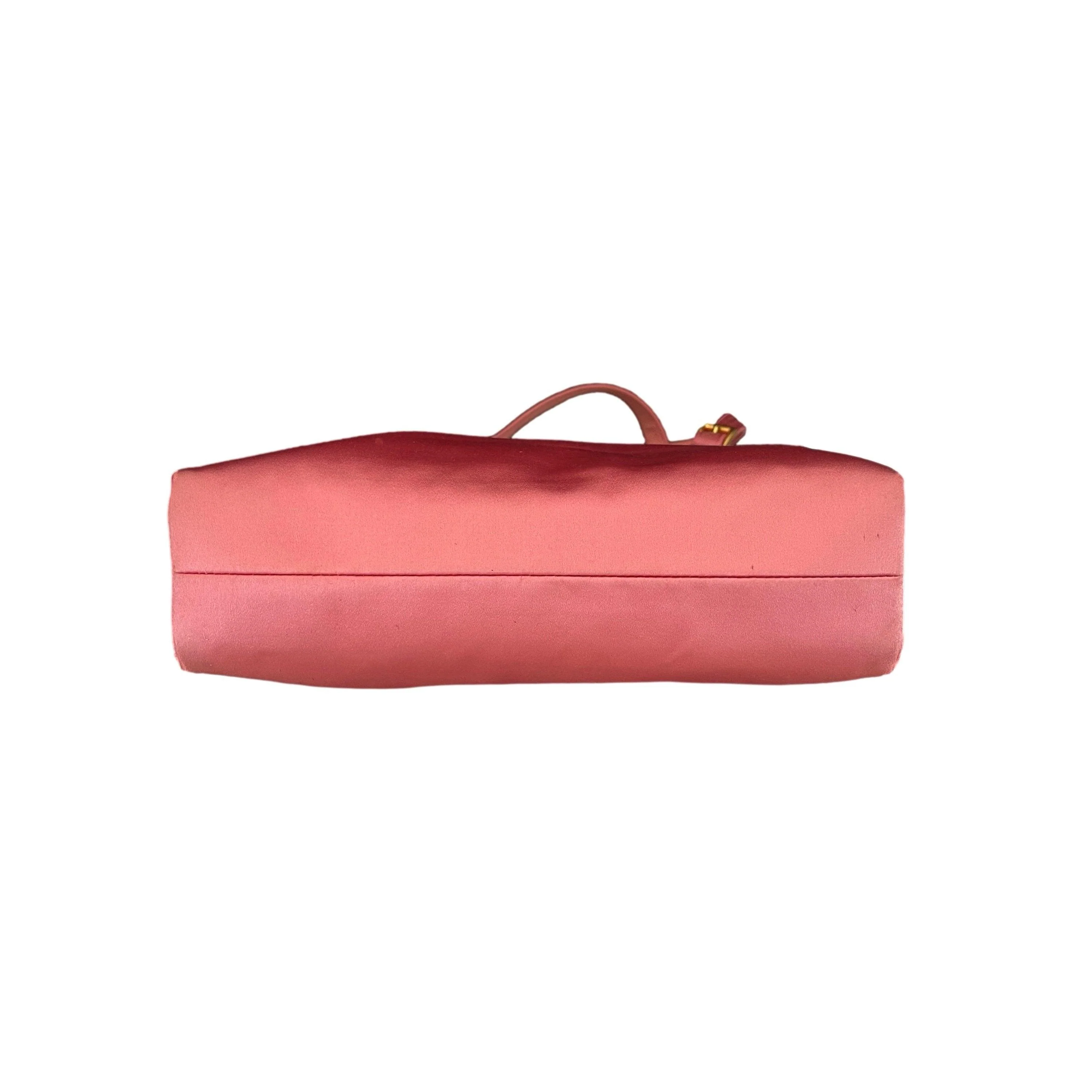 Prada Pink Satin Lock Bag - Image 3