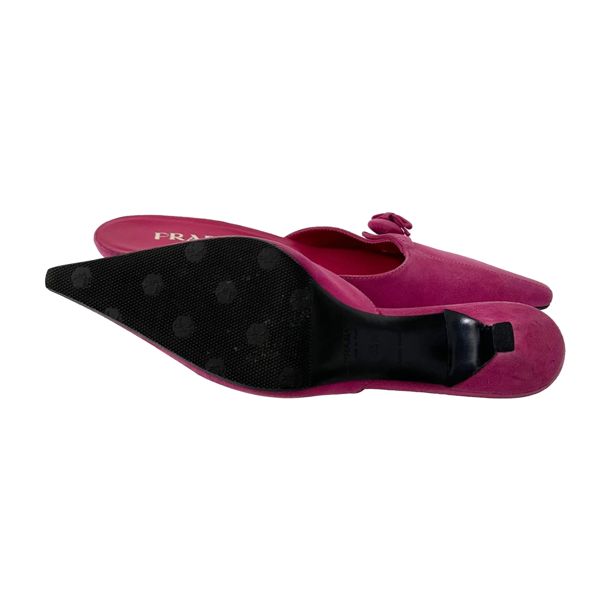 Prada Pink Suede Kitten Heels - Image 3