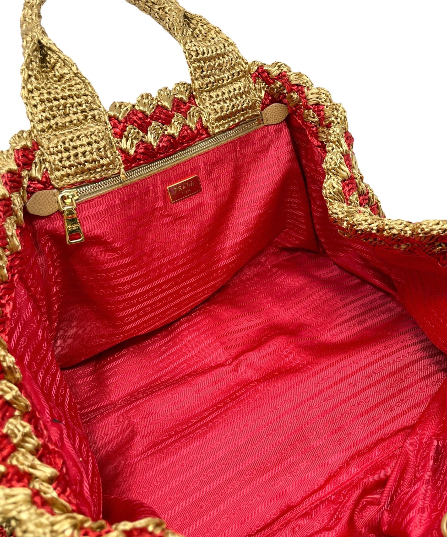 Prada Red Braided Jumbo Top Handle Tote - Image 3