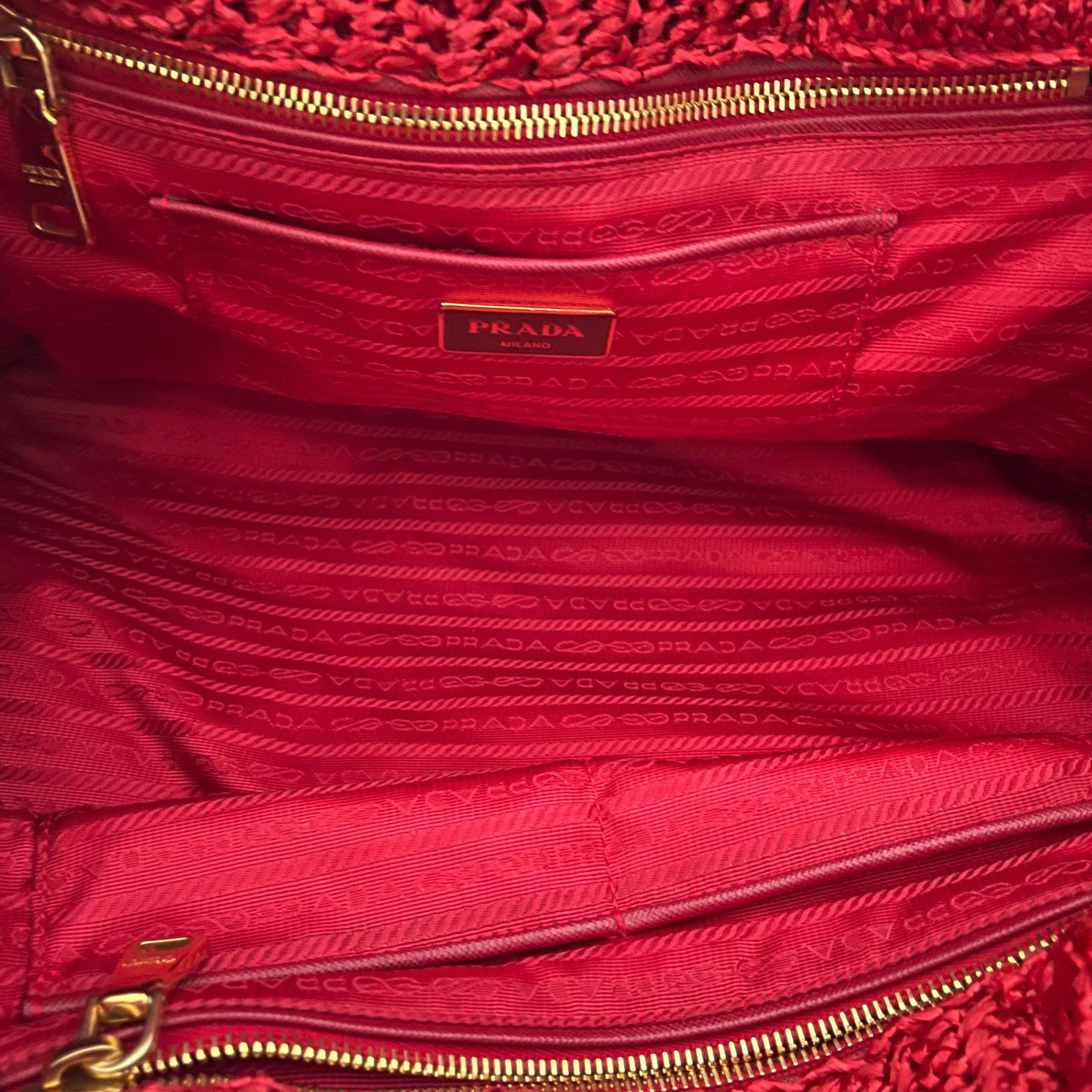 Prada Red Braided Jumbo Top Handle Tote - Image 5