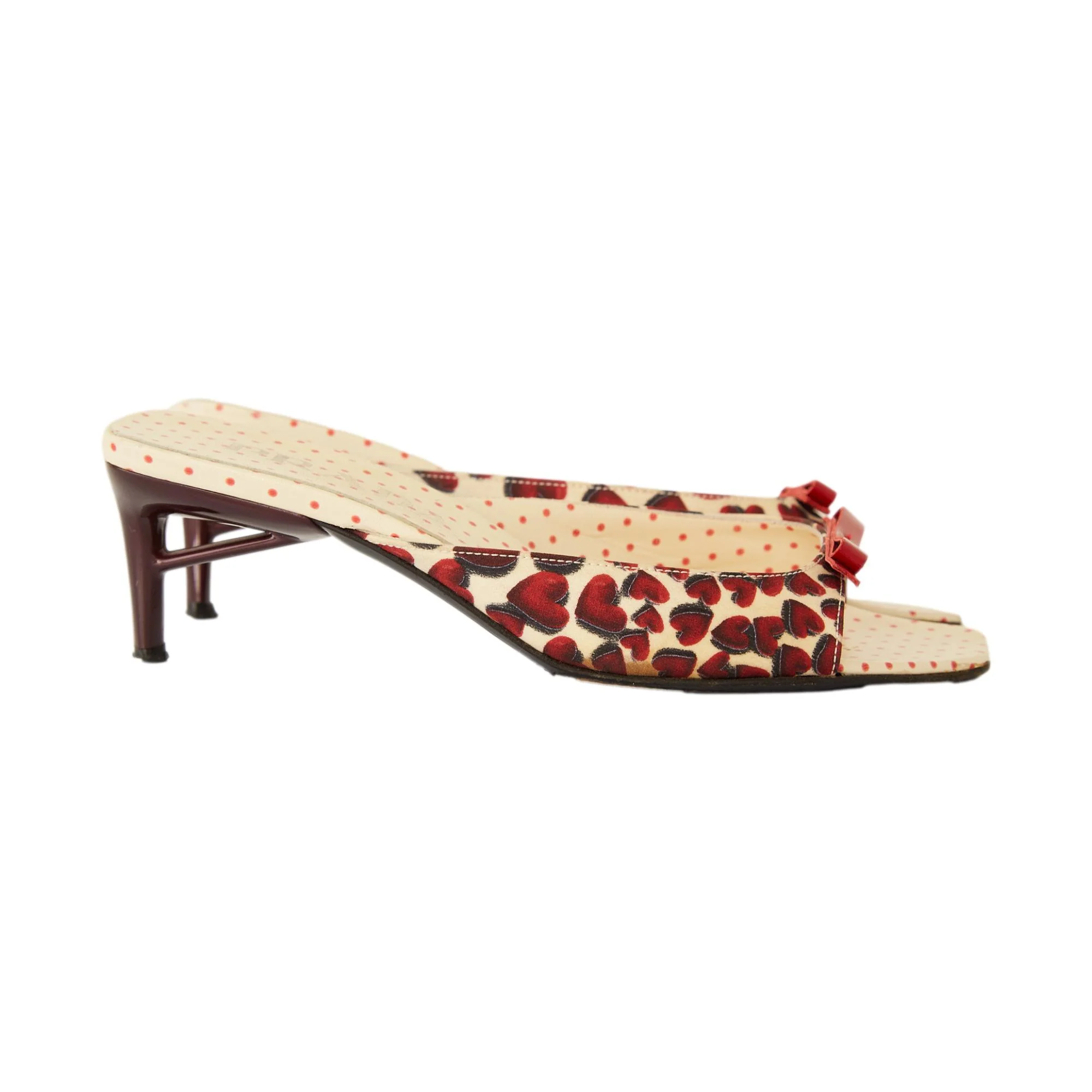 Prada Red Heart Kitten Heels - Image 2