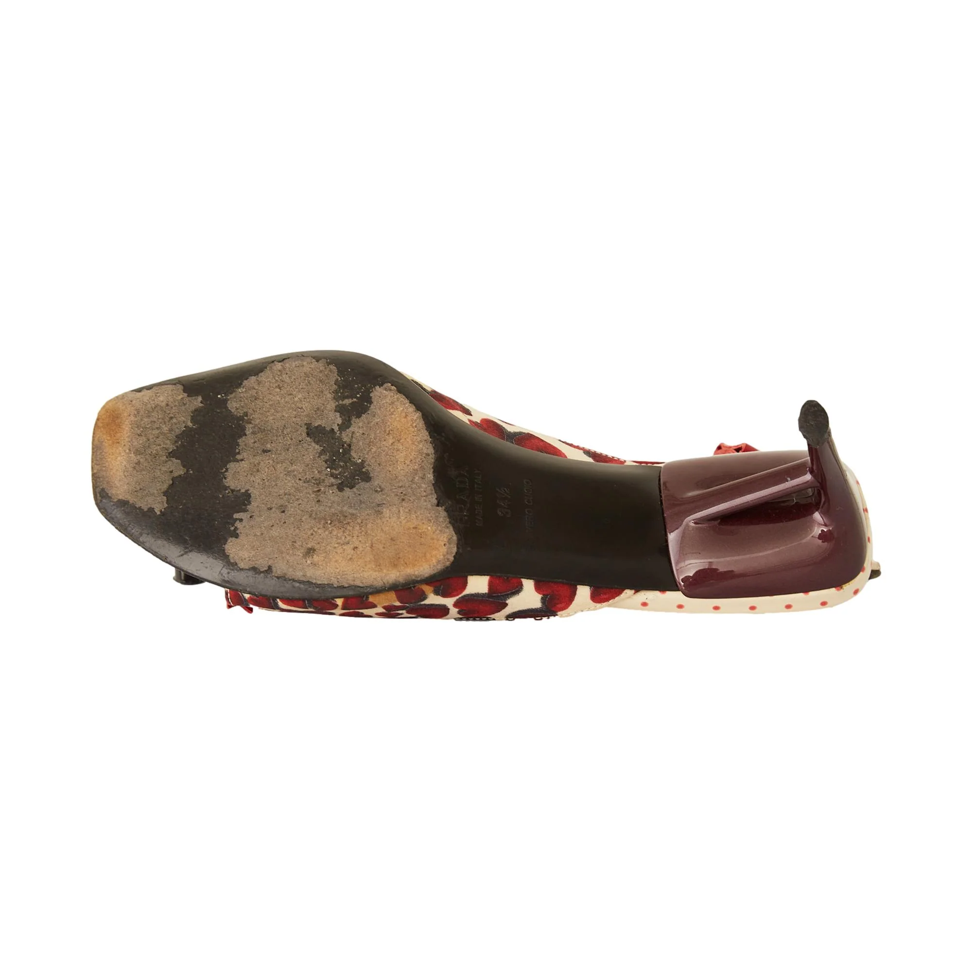Prada Red Heart Kitten Heels - Image 4