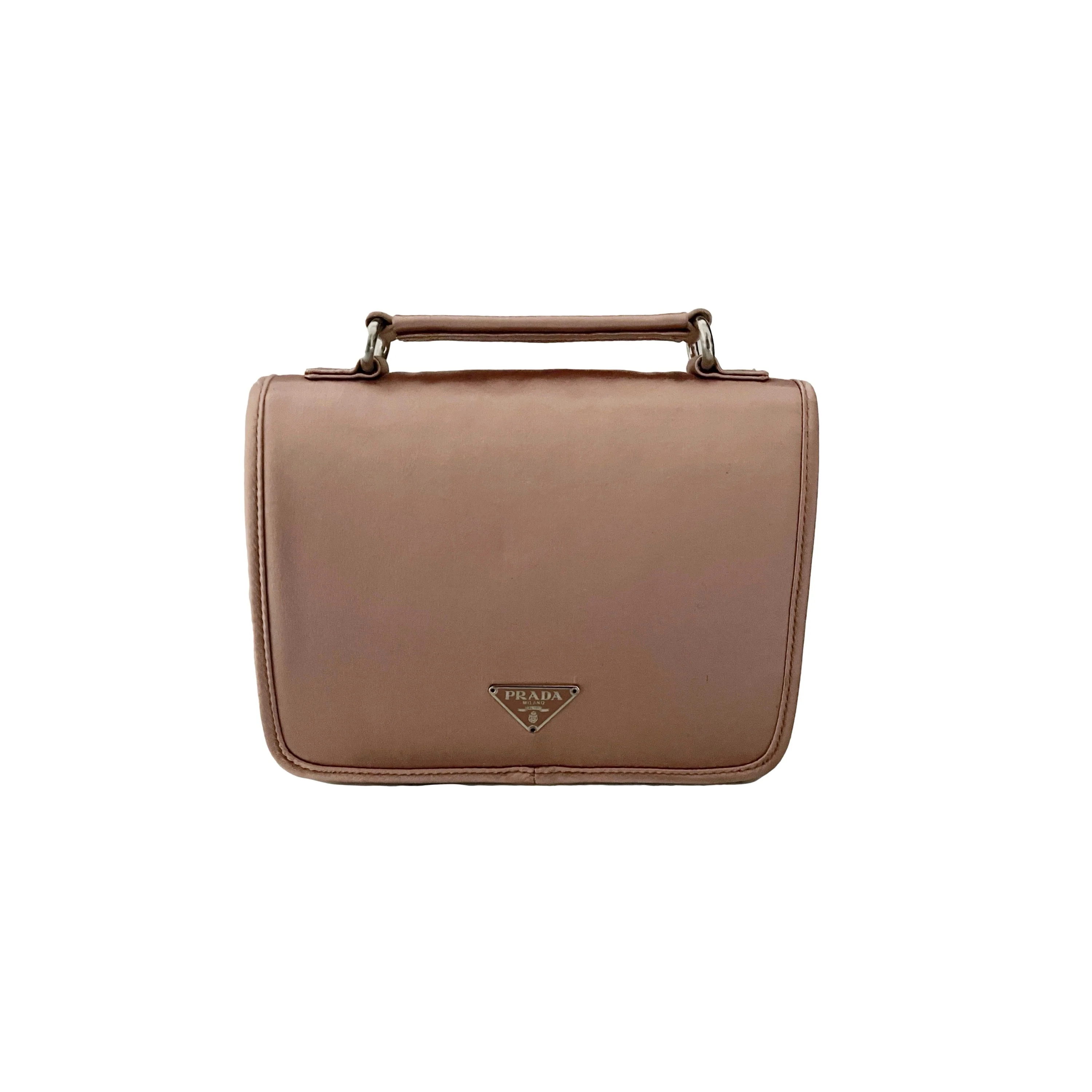 Prada Rose Satin Mini Top Handle Bag