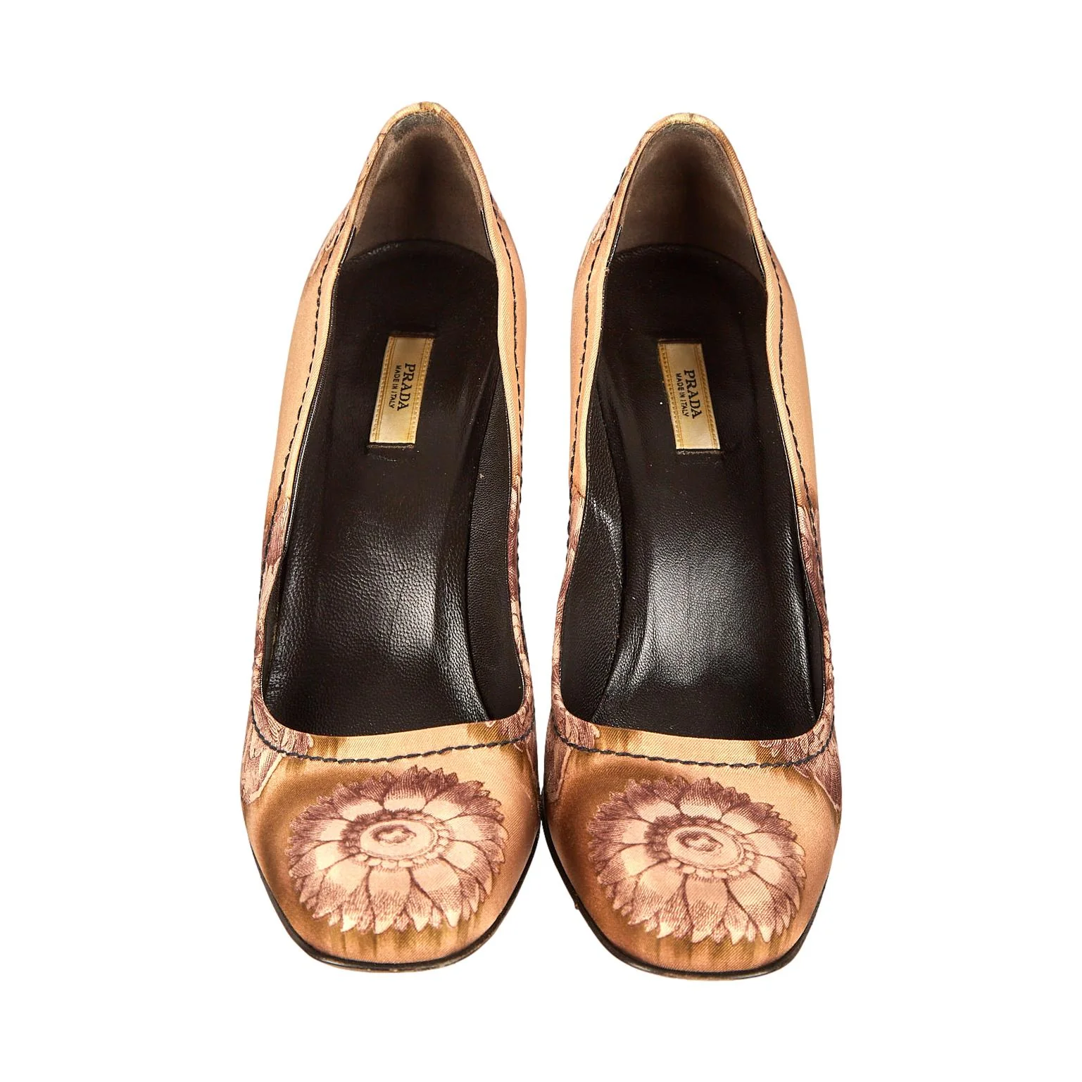 Prada Silk Floral Print Wave Heels - Image 2