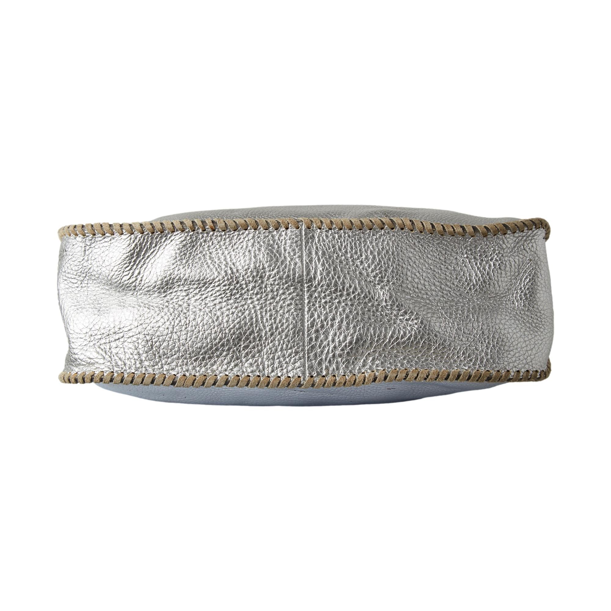 Prada Silver Leather Chain Shoulder Bag - Image 3