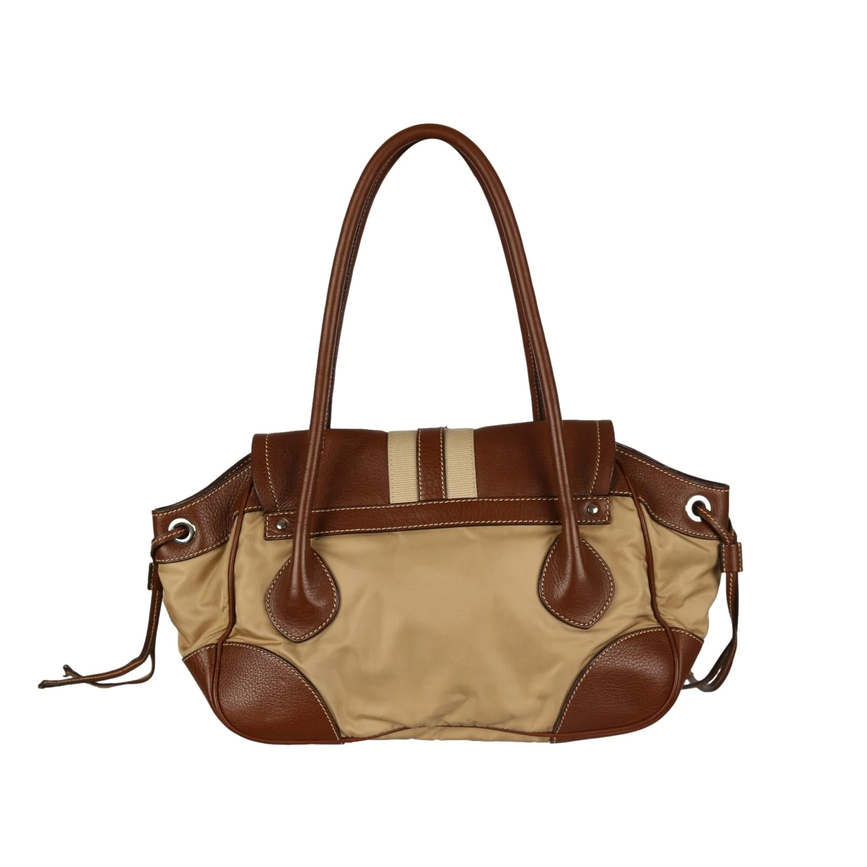 Prada Tan Canvas Shoulder Bag - Image 2