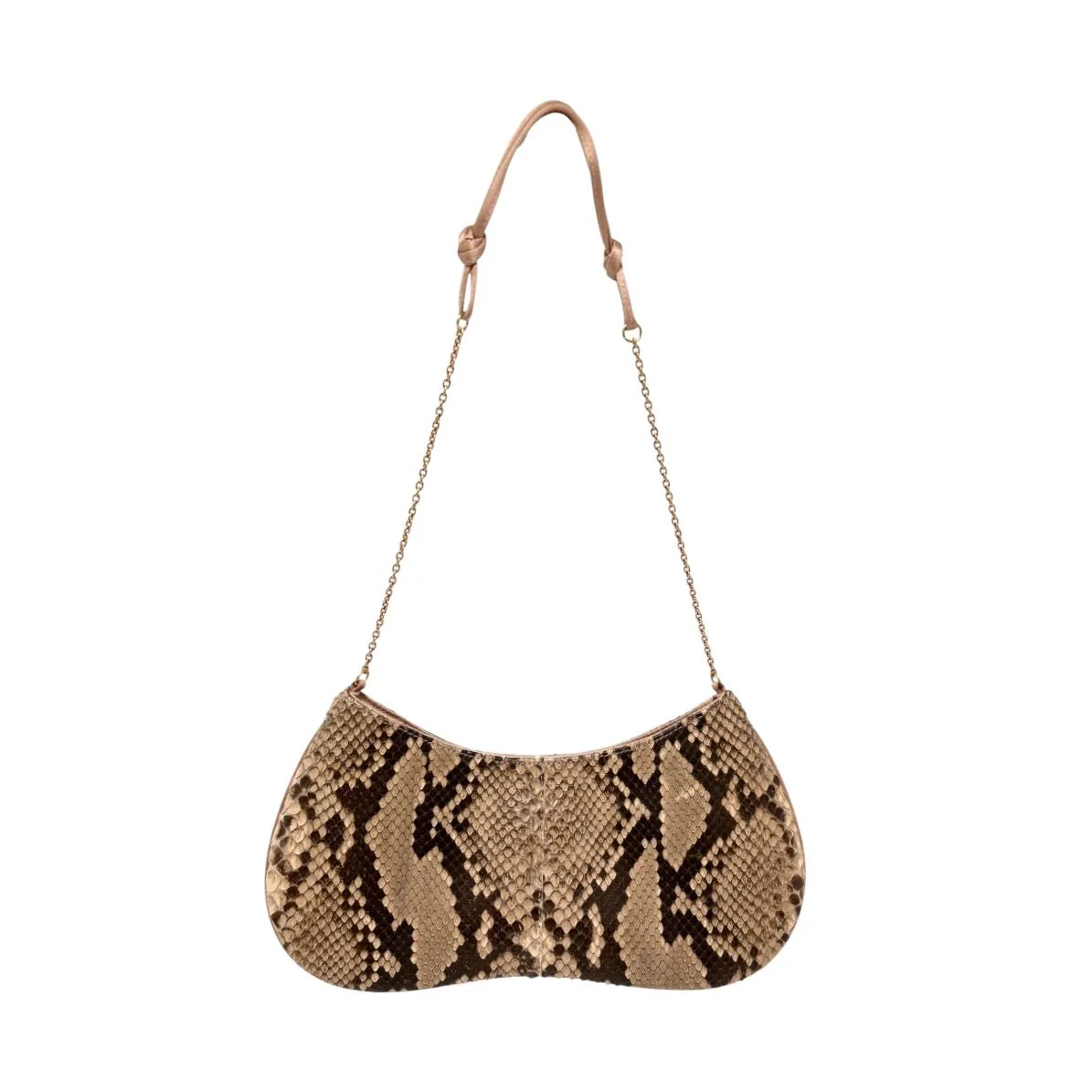 Prada Tan Snakeskin Chain Shoulder Bag - Image 2