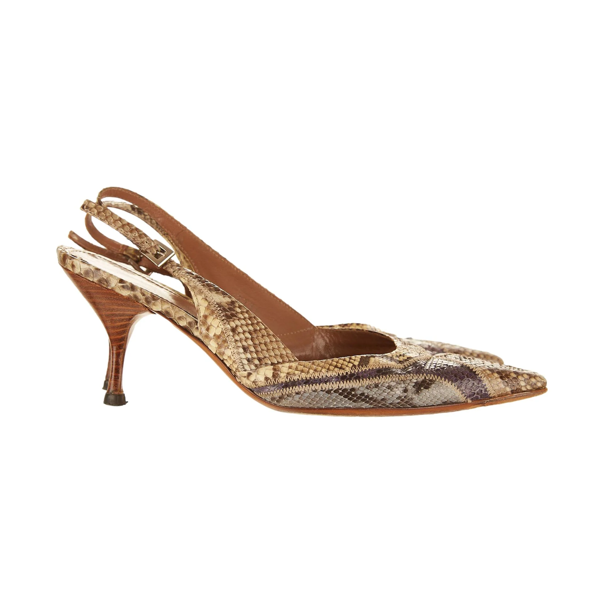 Prada Snakeskin Kitten Heels - Image 2