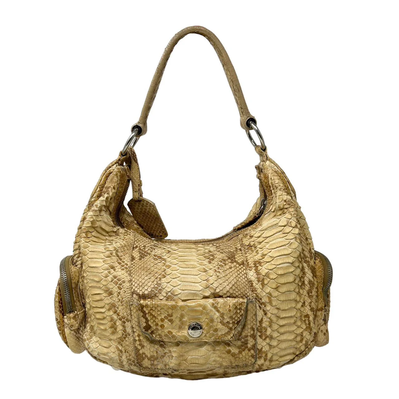 Prada Tan Snakeskin Shoulder Bag - Image 2