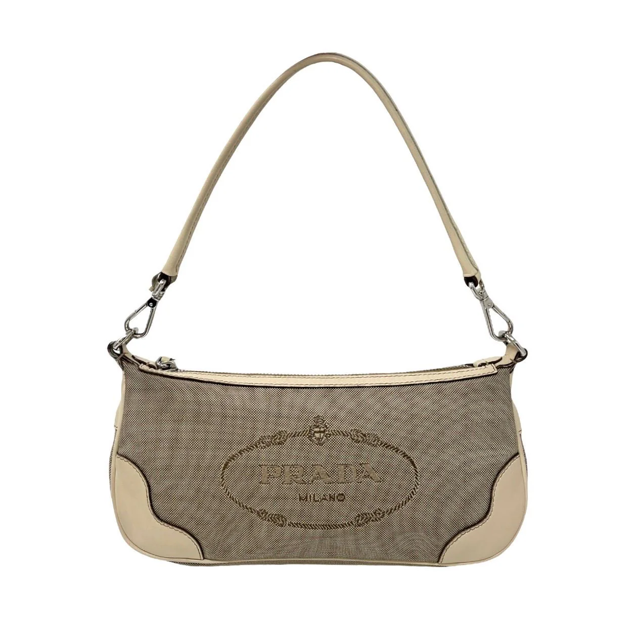 Prada Tan Canvas Mini Shoulder Bag