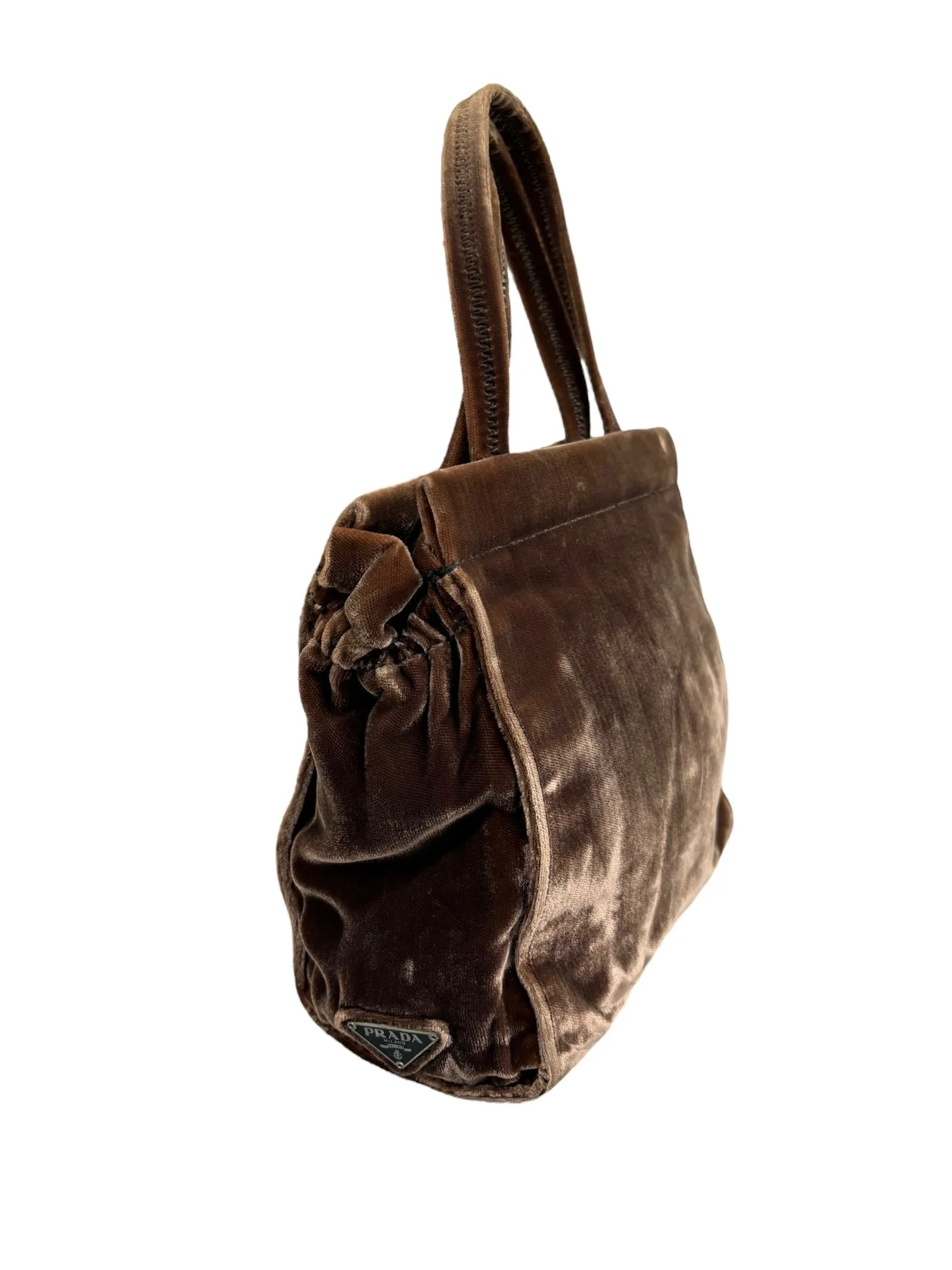 Prada Velvet Top Handle Bag - Image 3
