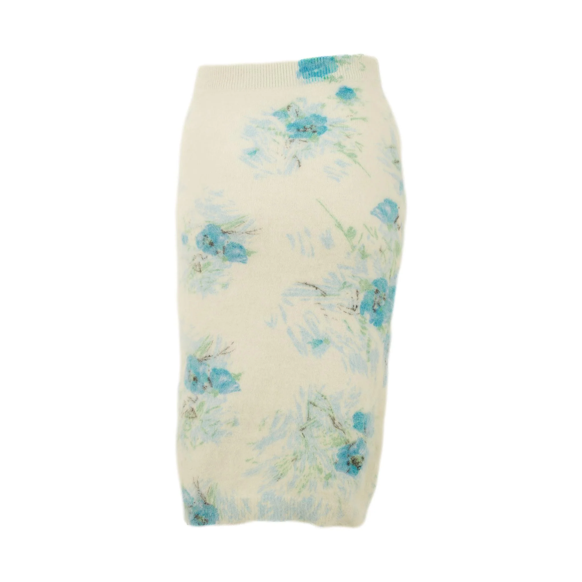 Prada White Floral Cashmere Skirt - Image 2