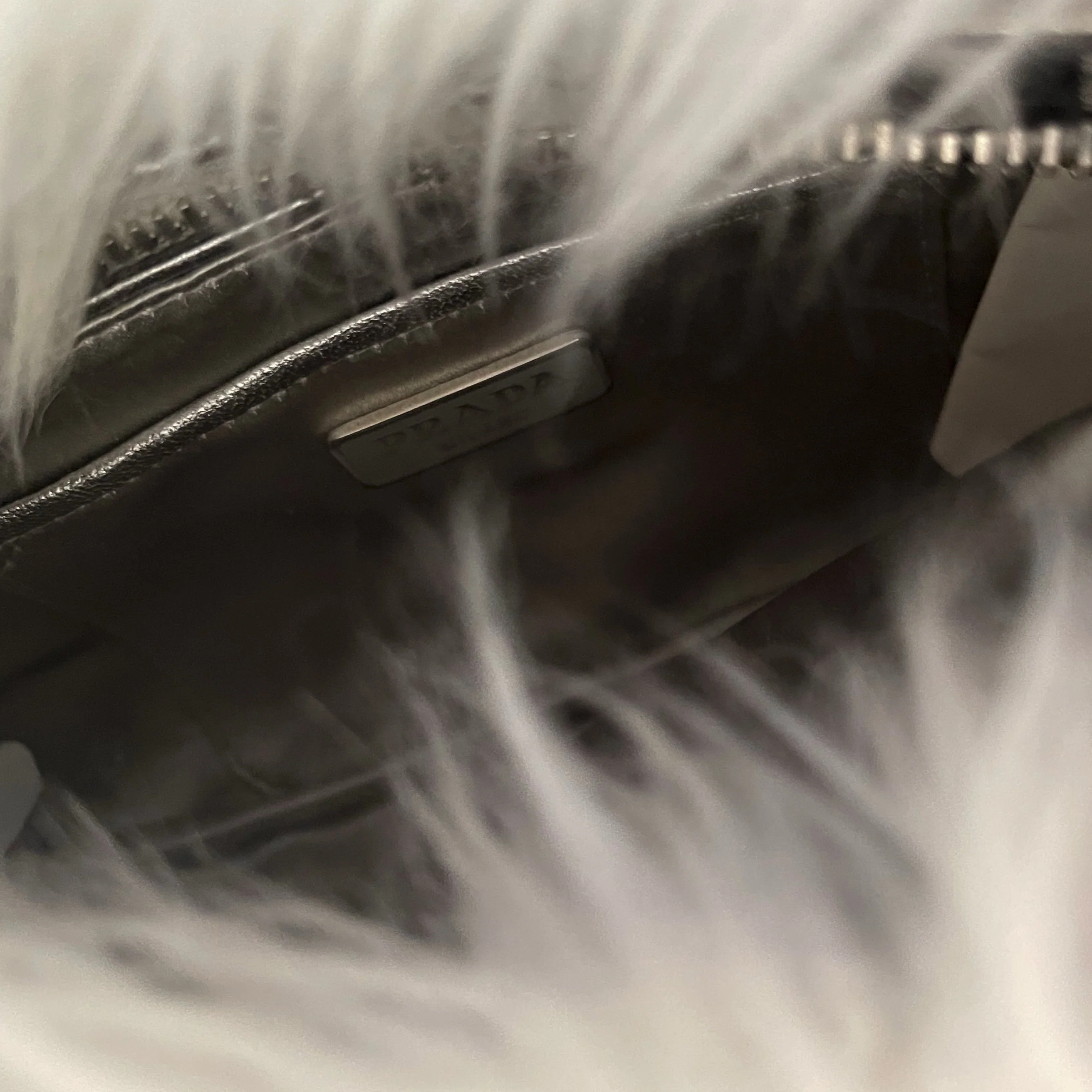 Prada White Fuzzy Wristlet - Image 3
