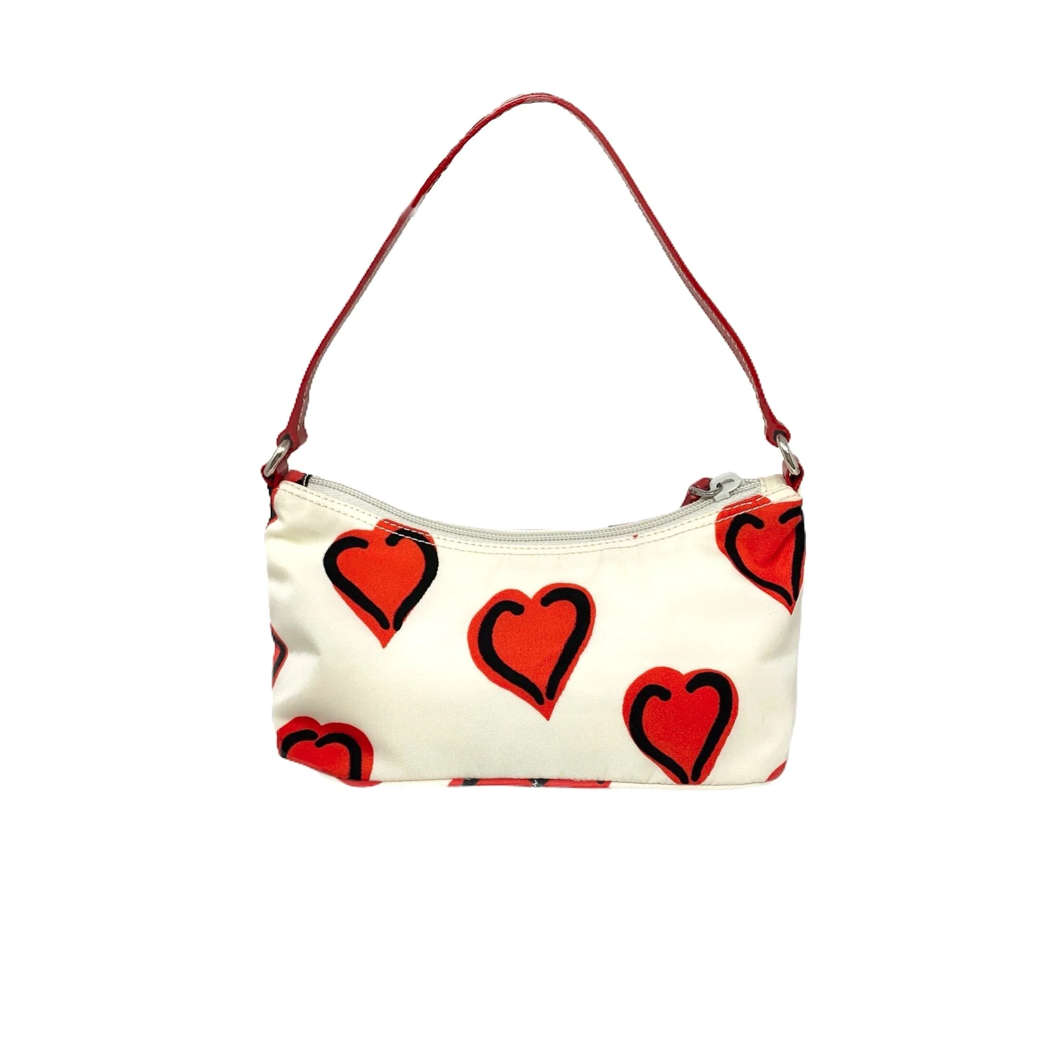 Prada White Nylon Heart Shoulder Bag - Image 2