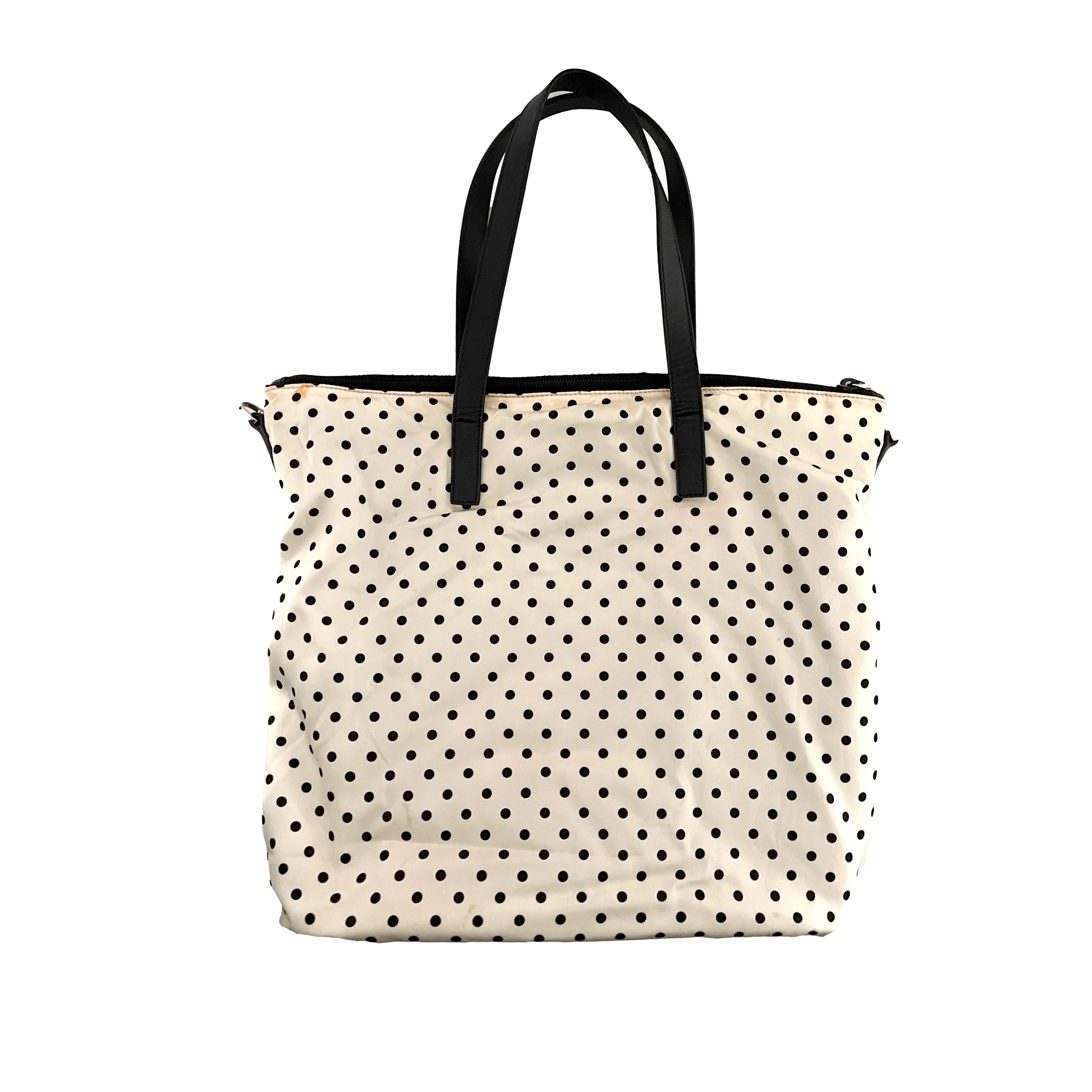 Prada White Polka Dot 2way Tote - Image 2