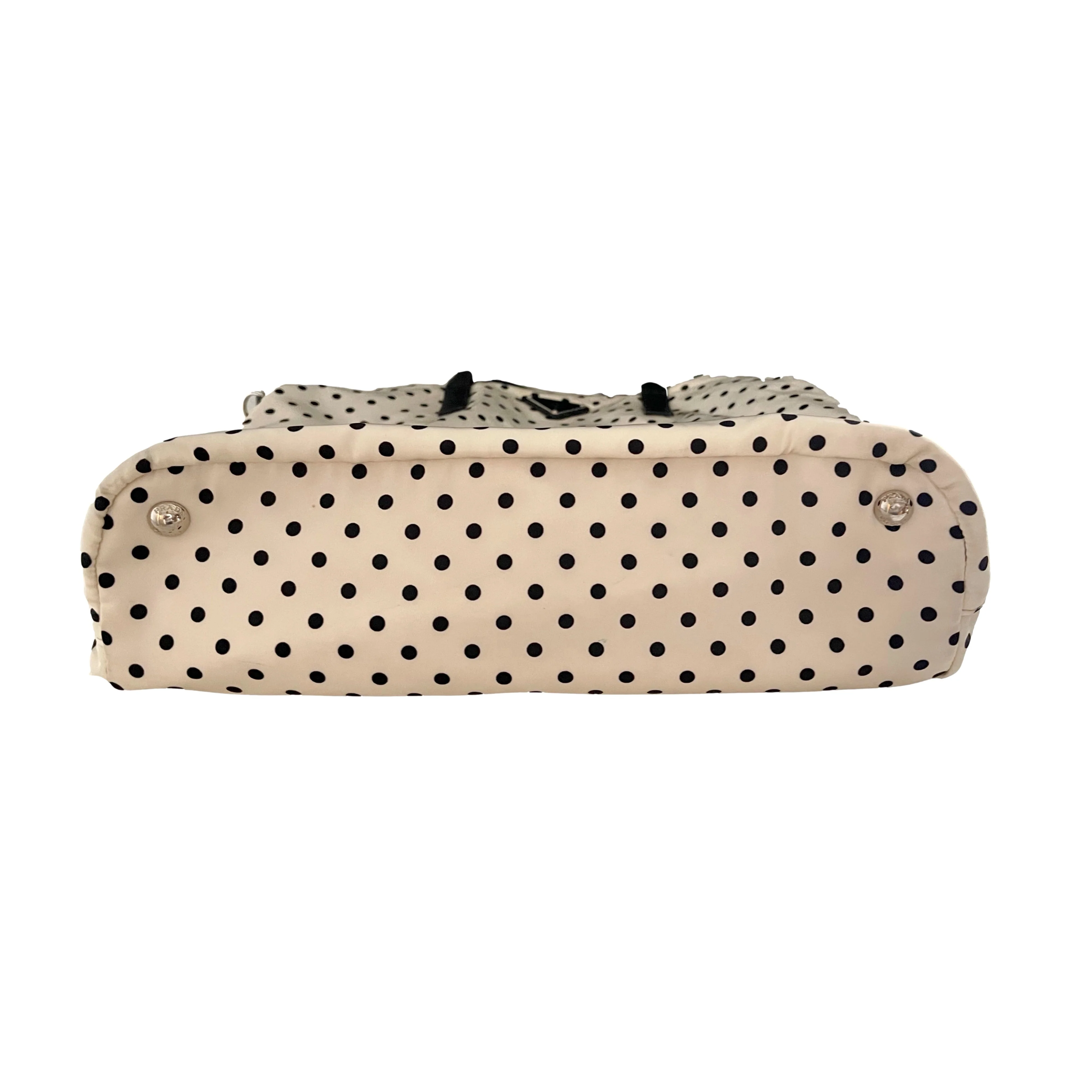 Prada White Polka Dot 2way Tote - Image 3