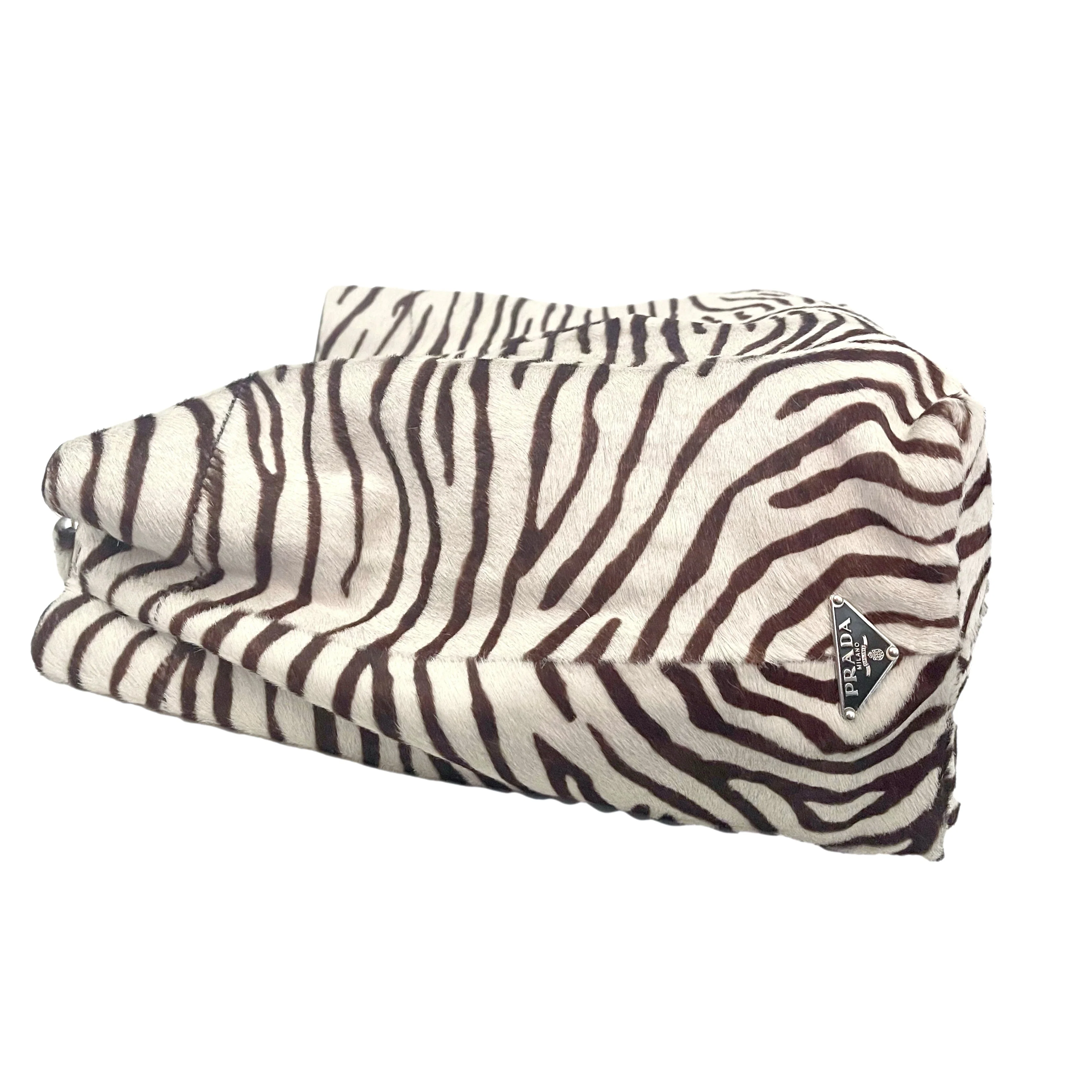 Prada Zebra Metal Handle Shoulder Bag - Image 2