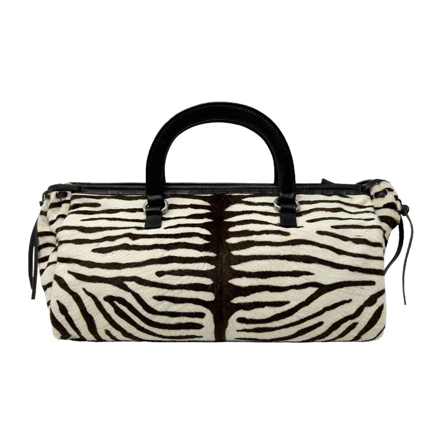 Prada Zebra Print Calf Hair Top Handle Bag - Image 2