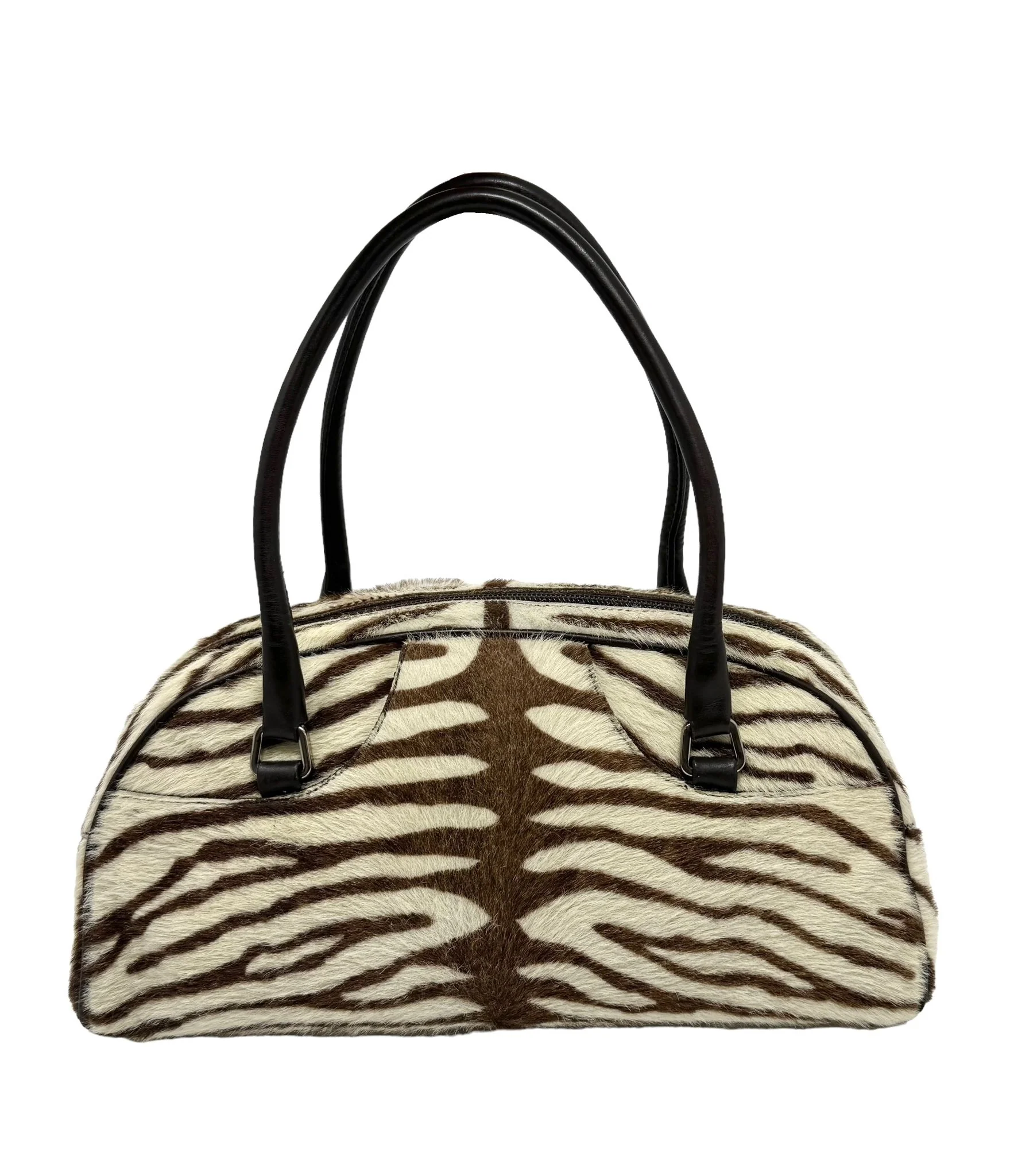 Prada Zebra Print Calf Hair Top Handle Bag - Image 2