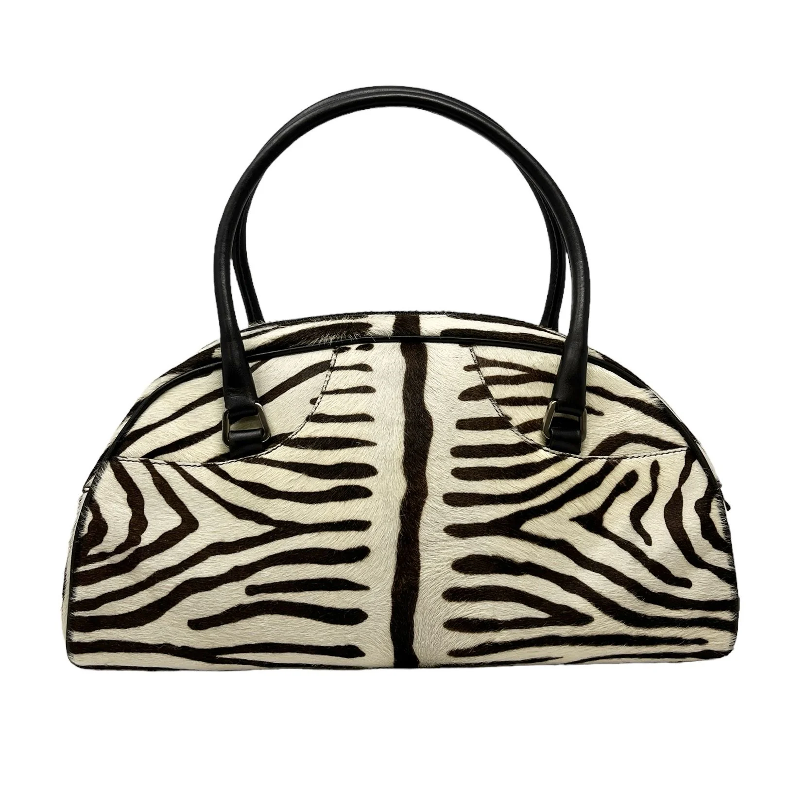 Prada Zebra Print Calf Hair Top Handle Bag - Image 2