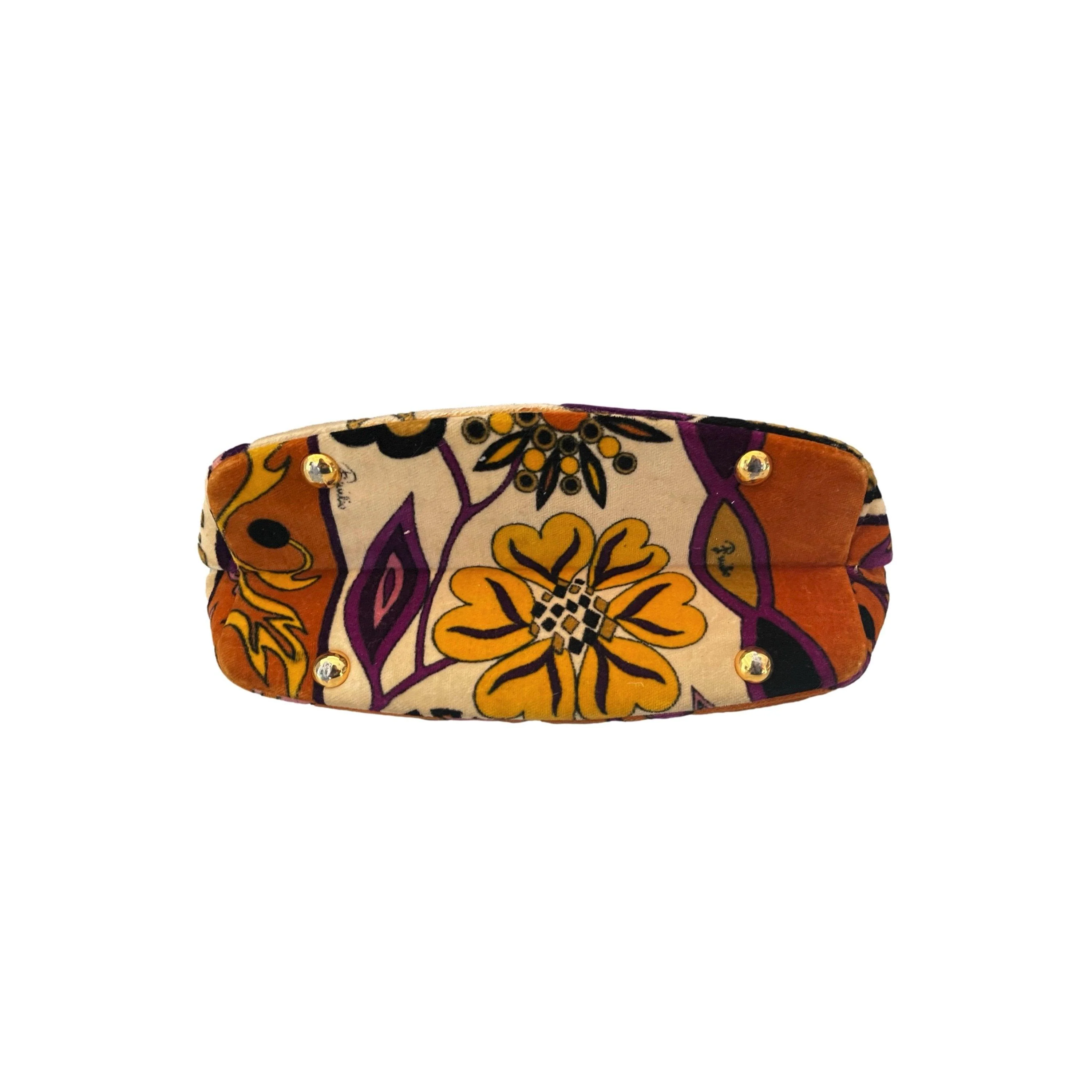 Pucci Amber Print Velvet Clasp Shoulder Bag - Image 3