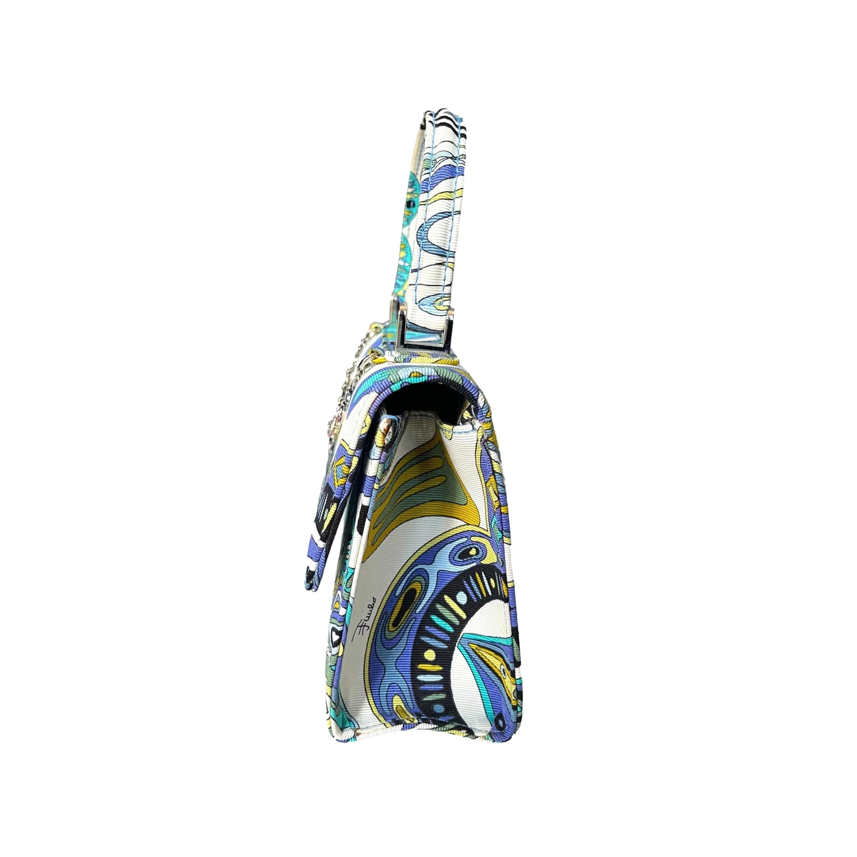 Pucci Blue Print Charm Mini Top Handle Bag - Image 3