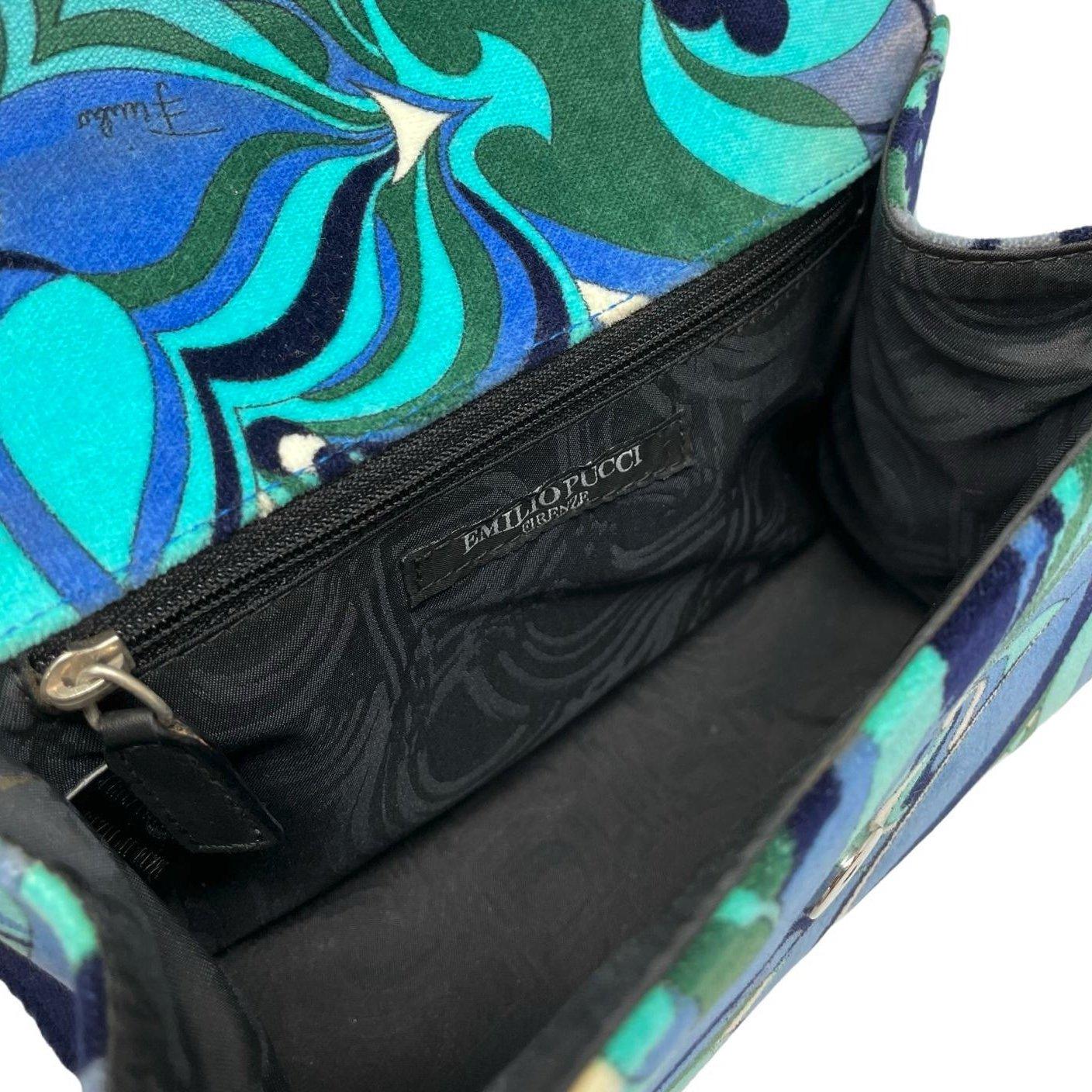 Pucci Blue Print Charm Mini Top Handle Bag - Image 4