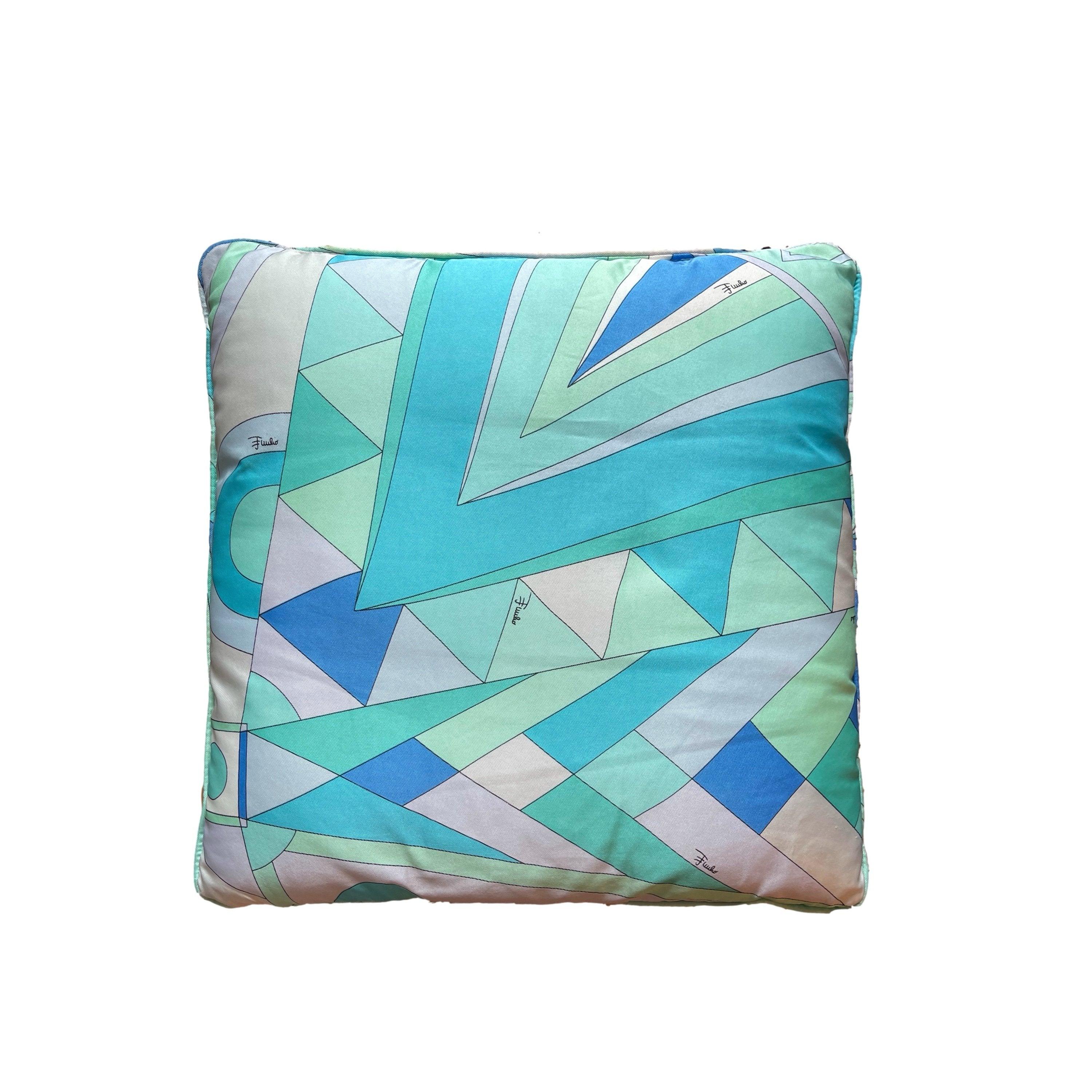 Pucci Blue Print Silk Pillow
