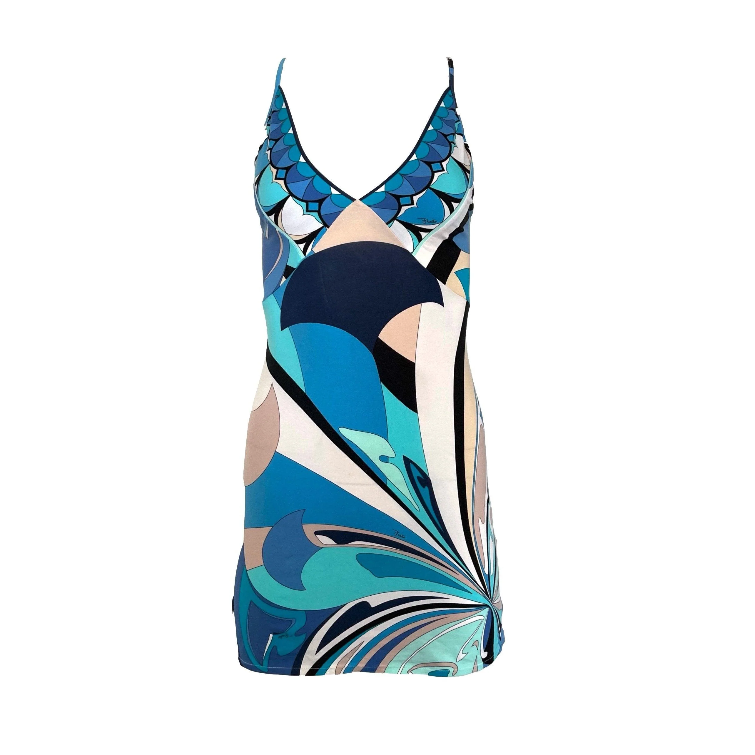 Pucci Blue Print Strappy Dress
