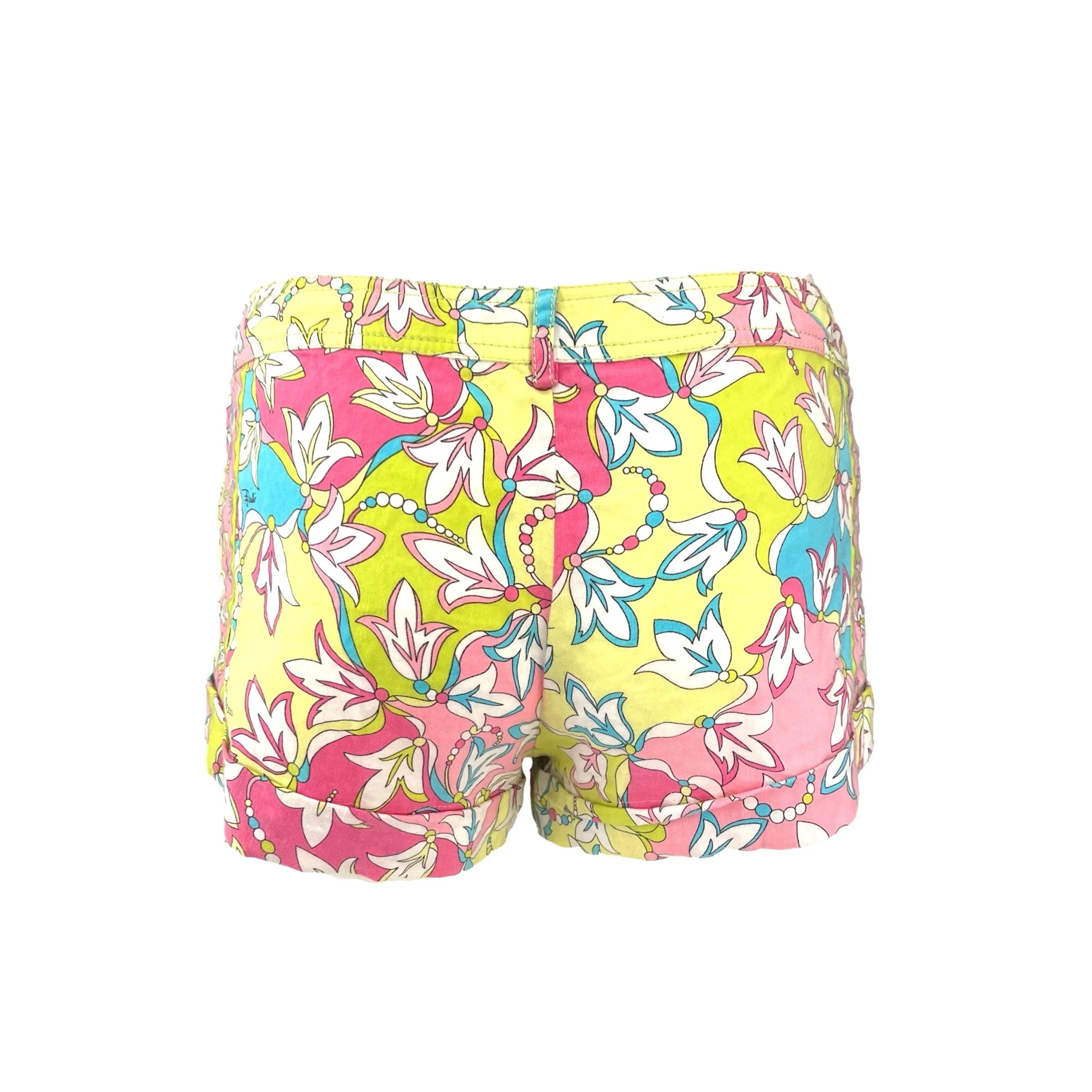 Pucci Green Floral Print Shorts - Image 2