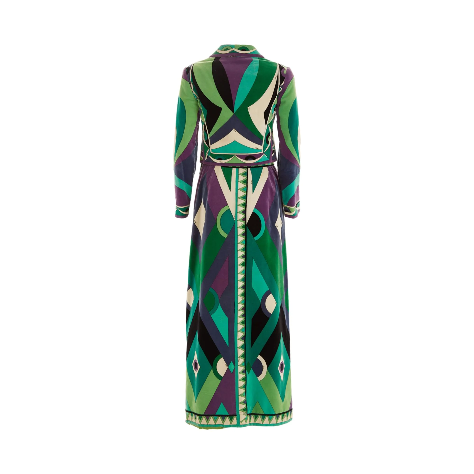 Pucci Green Print Velvet Skirt Set - Image 3