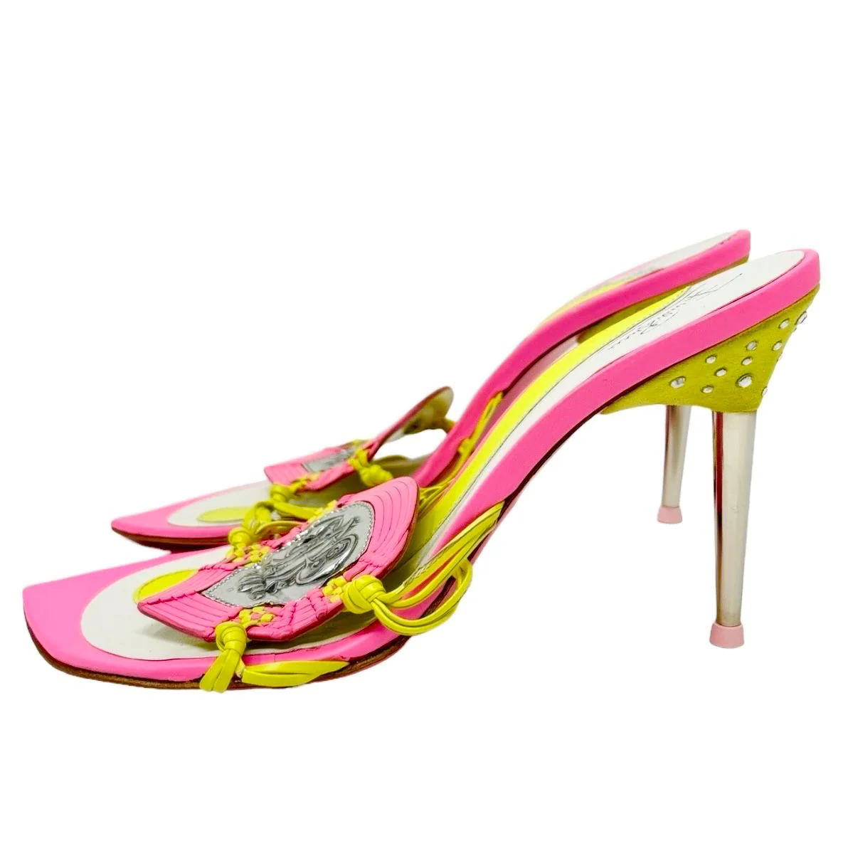 Pucci Pink Logo Rhinestone Heels - Image 2