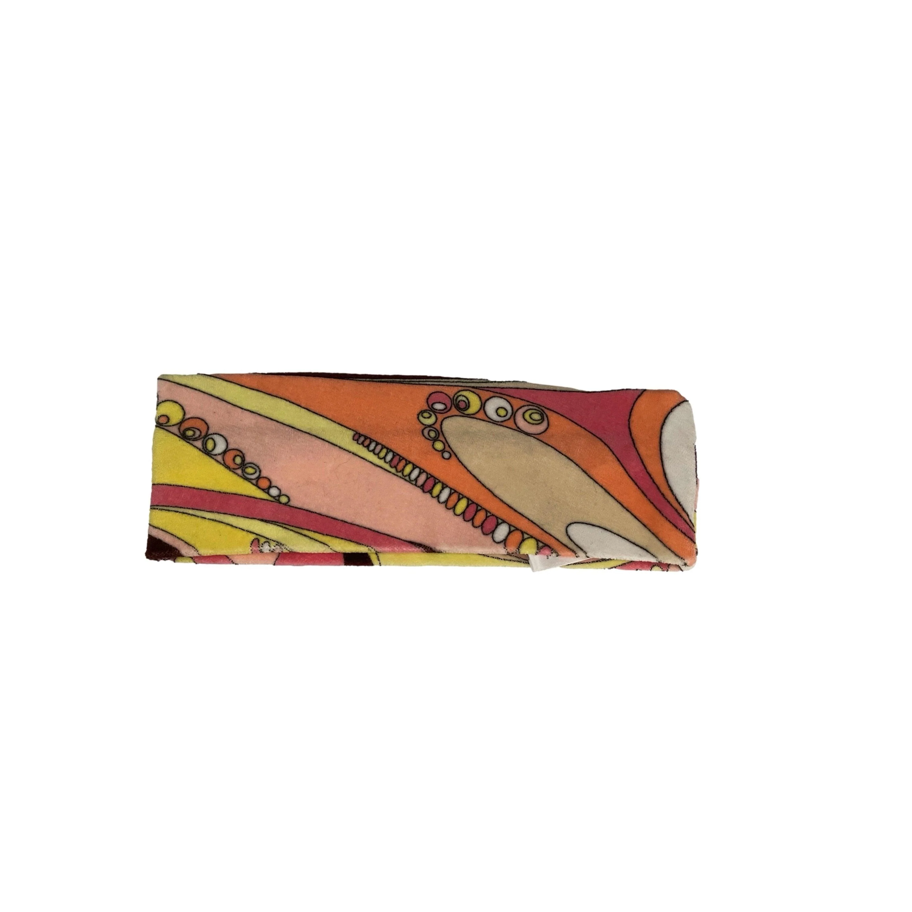 Pucci Yellow Print Velour Headband - Image 2