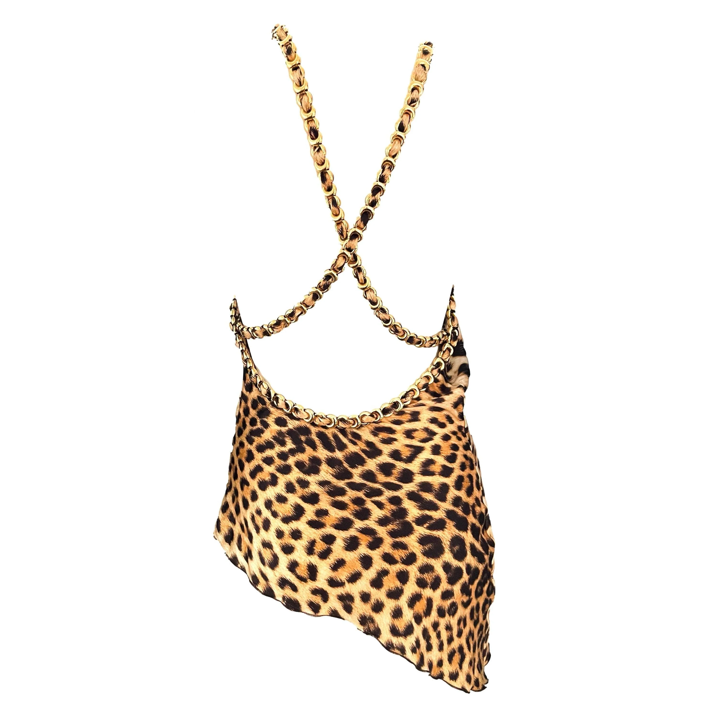 Roberto Cavalli Animal Print Jumbo Chain Halter - Image 2