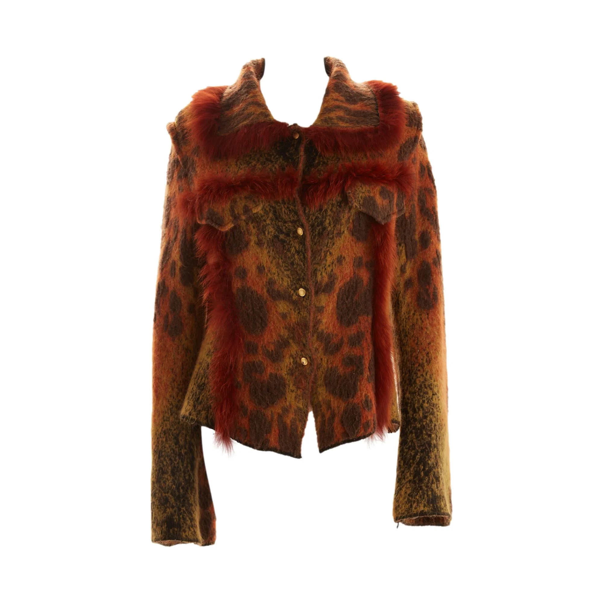 Roberto Cavalli Animal Print Mohair Jacket