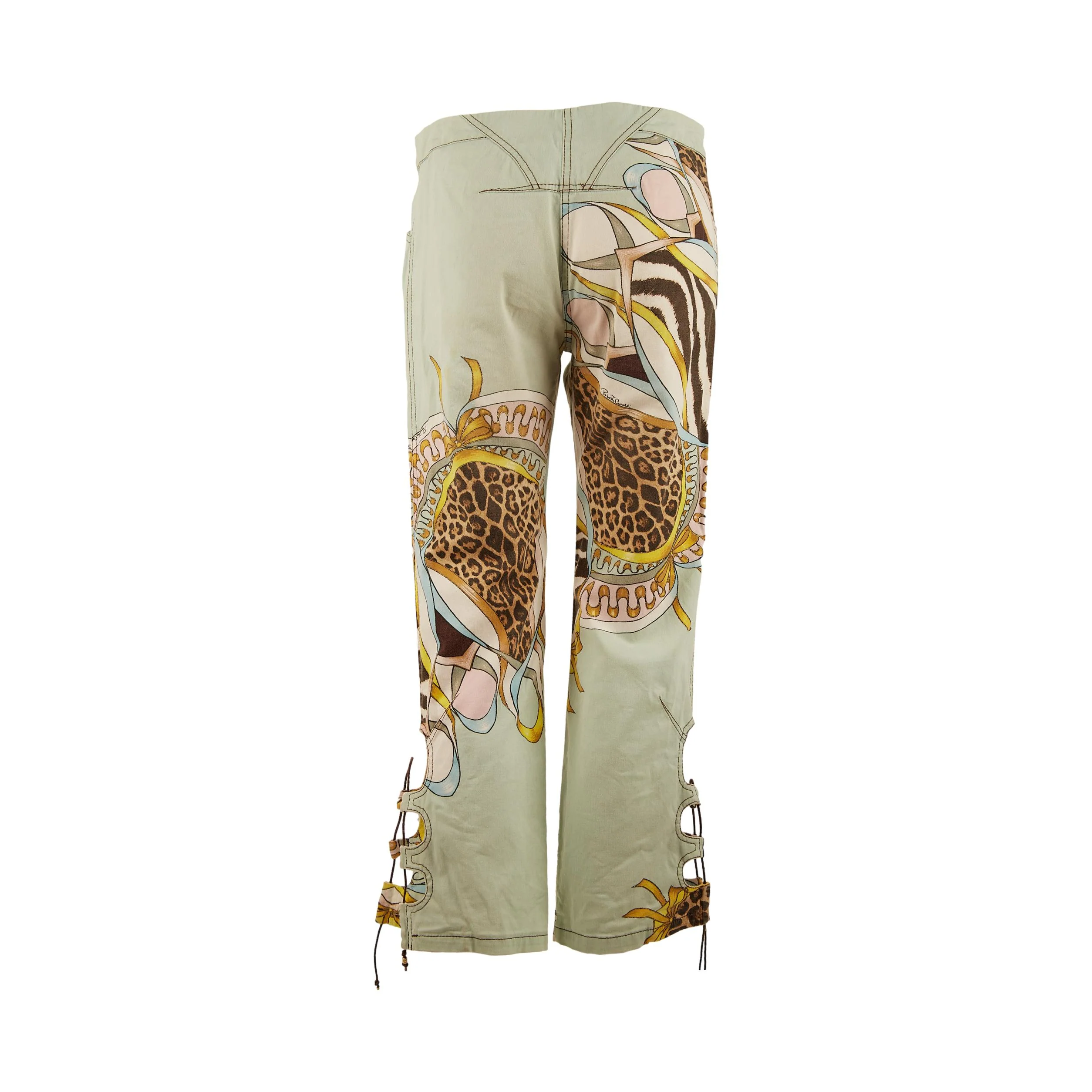 Roberto Cavalli Baby Blue Animal Print Pants - Image 2