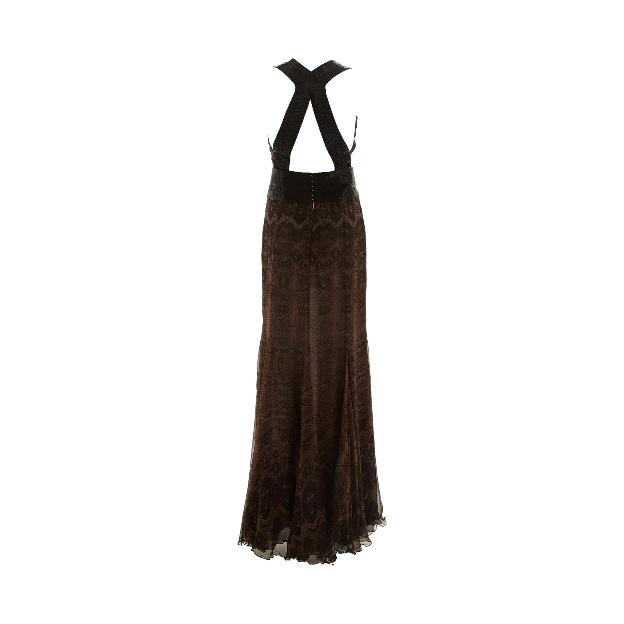 Roberto Cavalli Beaded Snakeskin Print Gown - Image 3