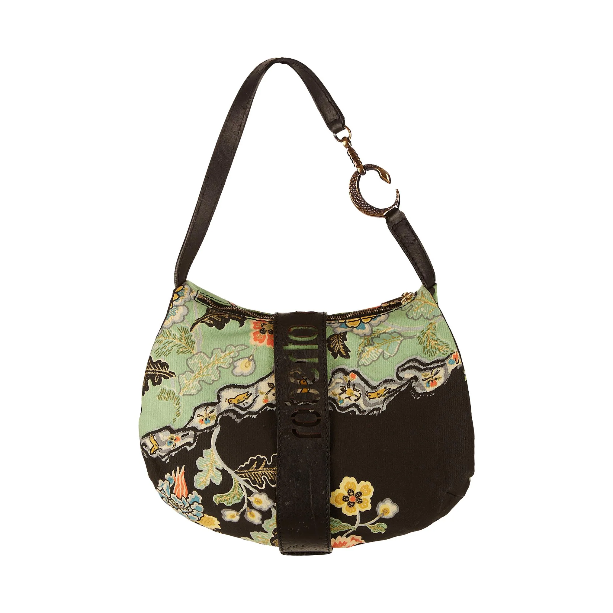 Roberto Cavalli Black Chinoiserie Print Shoulder Bag - Image 2